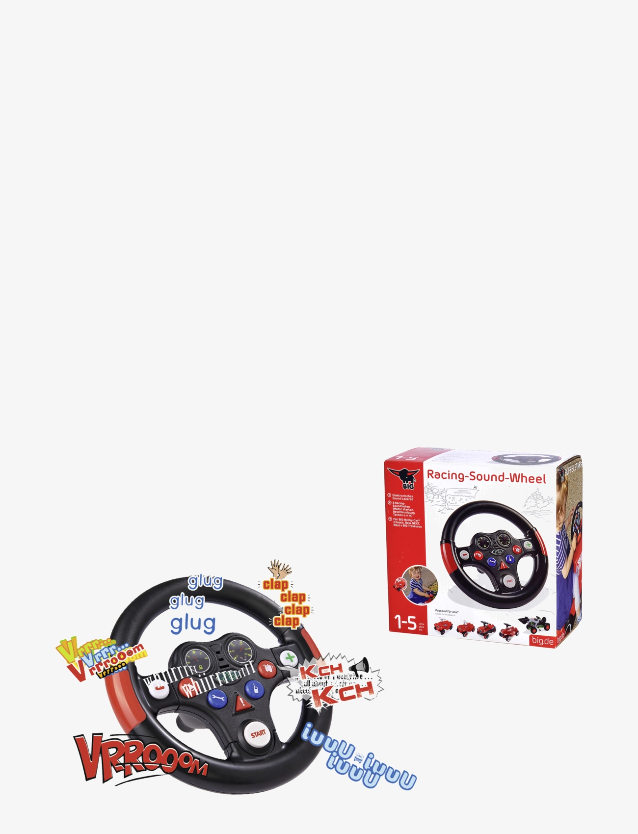 BIG - BIG Bobby Car Racing Steering Wheel with Sound - aufsitzspielzeug - black - 2