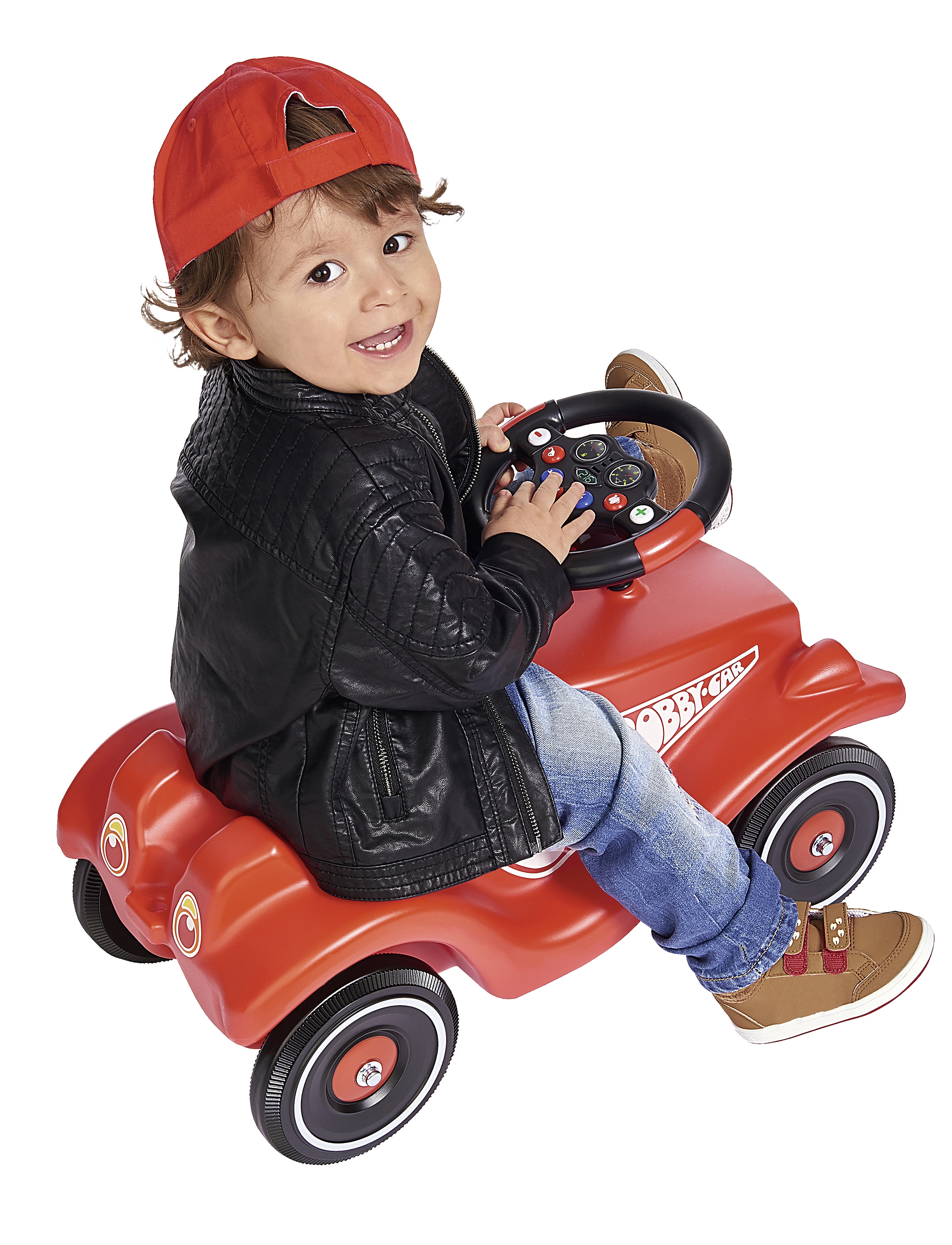 BIG Bobby Car Racing Steering Wheel With Sound, One Size, Spielzeug, Mehrfarbig/gemustert - Ride On Kinder