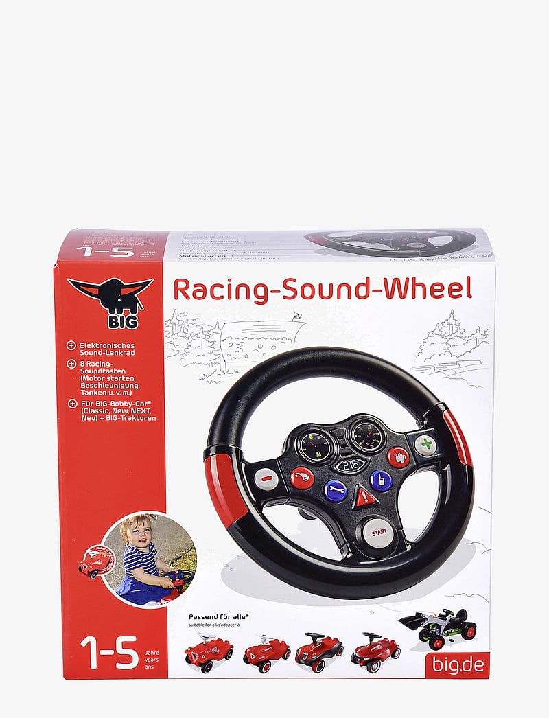BIG - BIG Bobby Car Racing Steering Wheel with Sound - aufsitzspielzeug - black - 3