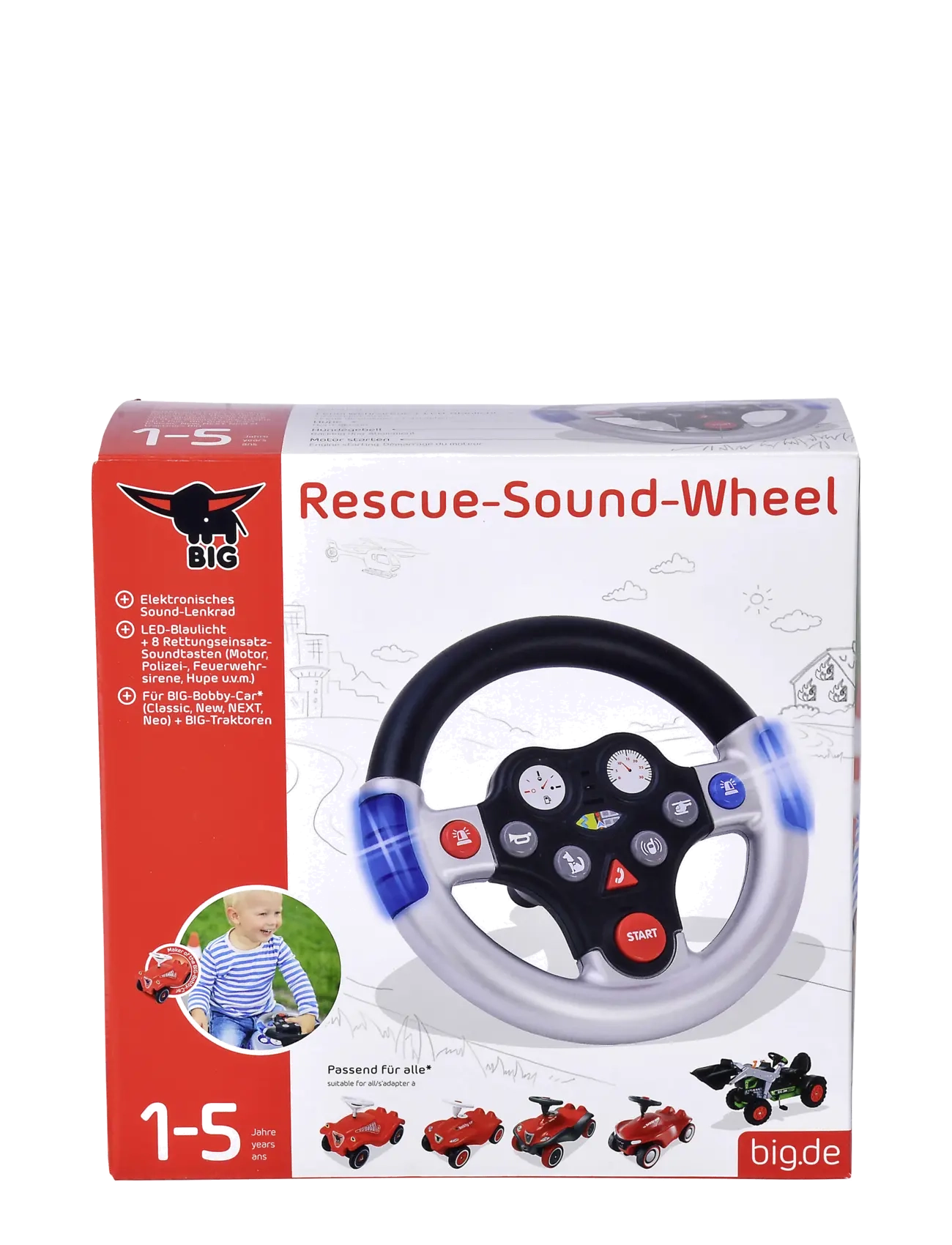 BIG - BIG Bobby Car Steering Wheel with Emergency Service Sound - jouets interactifs - multi coloured - 3