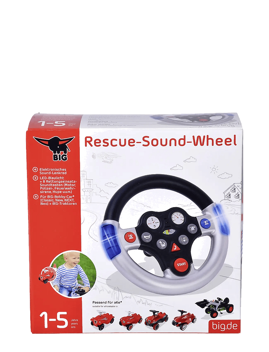 BIG - BIG Bobby Car Steering Wheel with Emergency Service Sound - interaktiivsed mänguasjad - multi coloured - 3