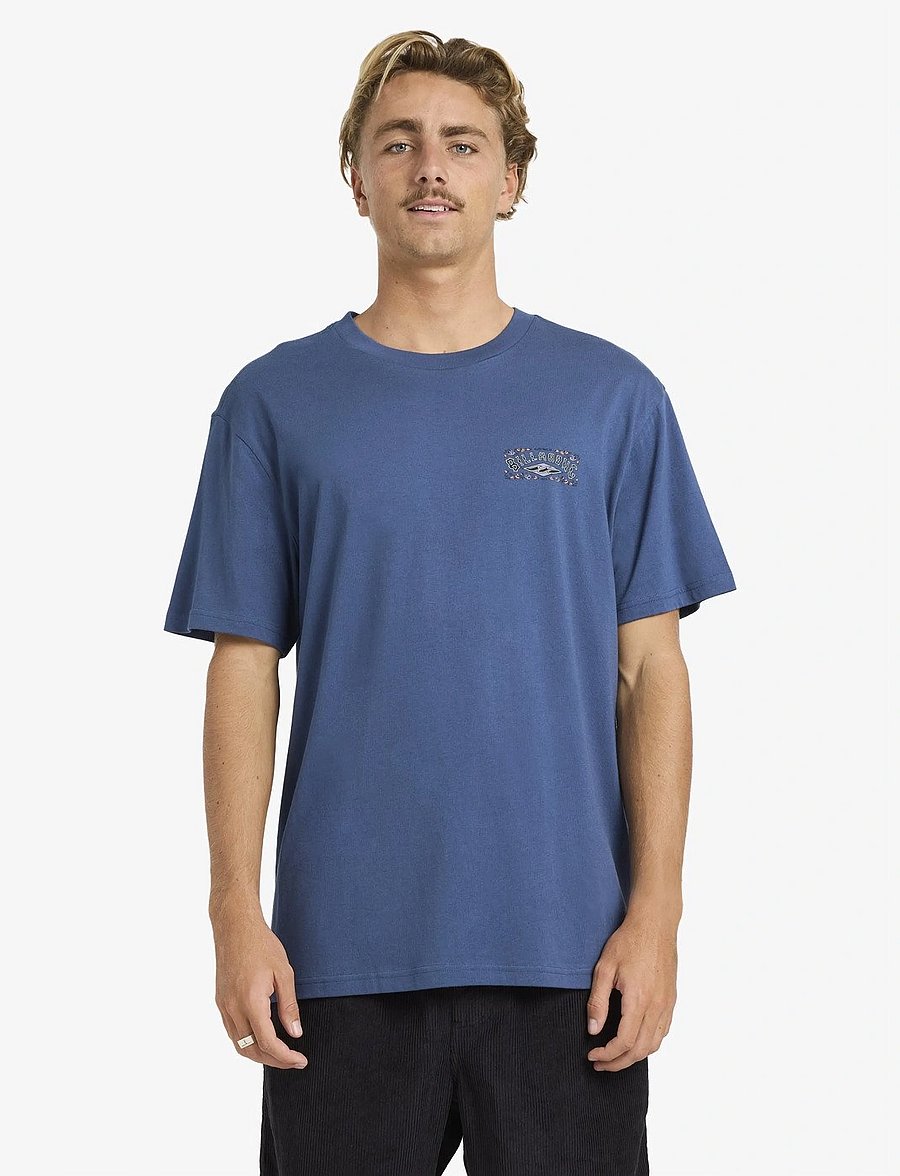 Billabong - HERITAGE ARCH PREMIUM SS - t-shirts - dark denim - 0
