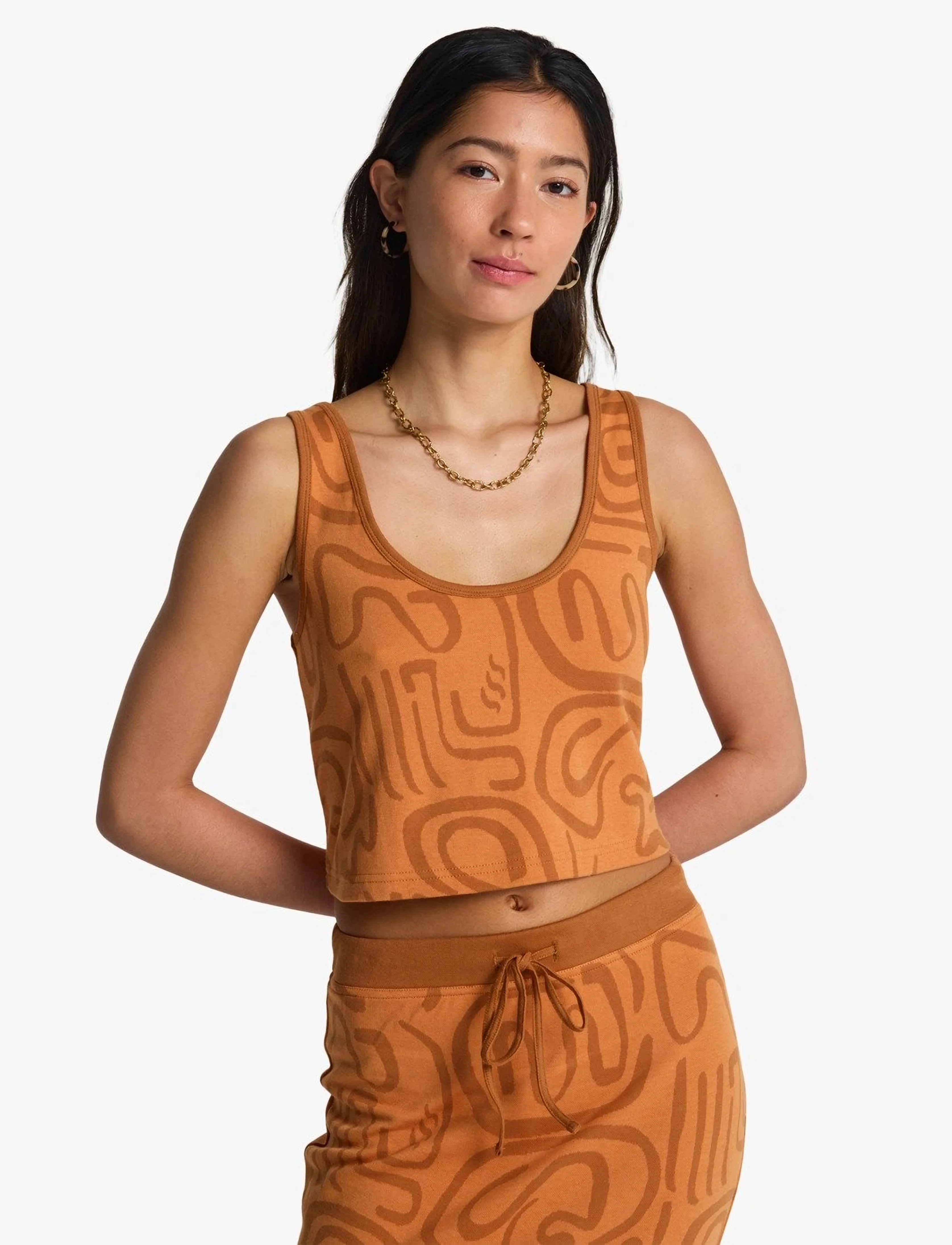 Billabong Embers Knit Tnk, Kvinder, Strikket Kort Tanktop, Orange, Str: XS