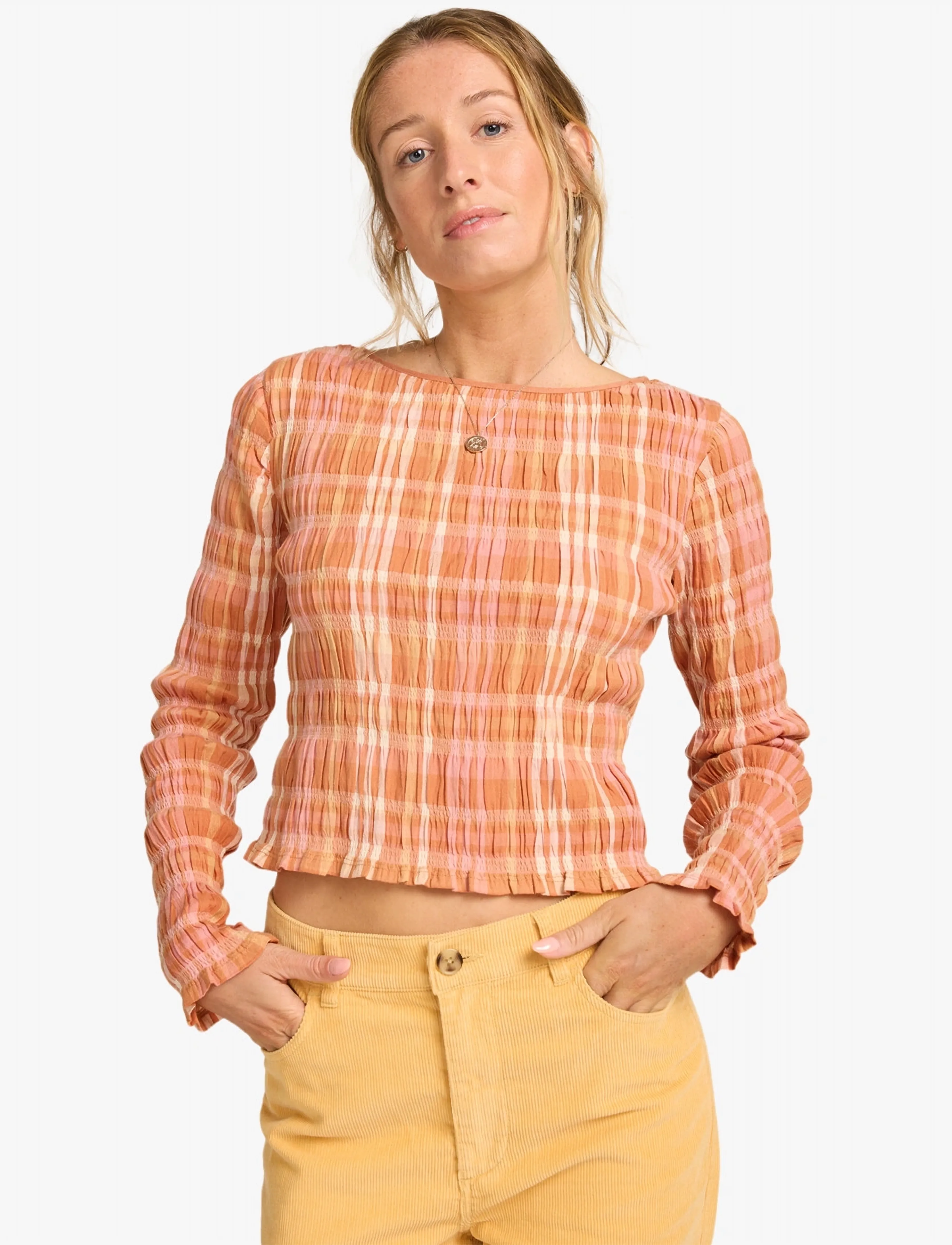 Billabong CHECK ME OUT LS - T-skjorter & Topper - SUNBURNT / orange