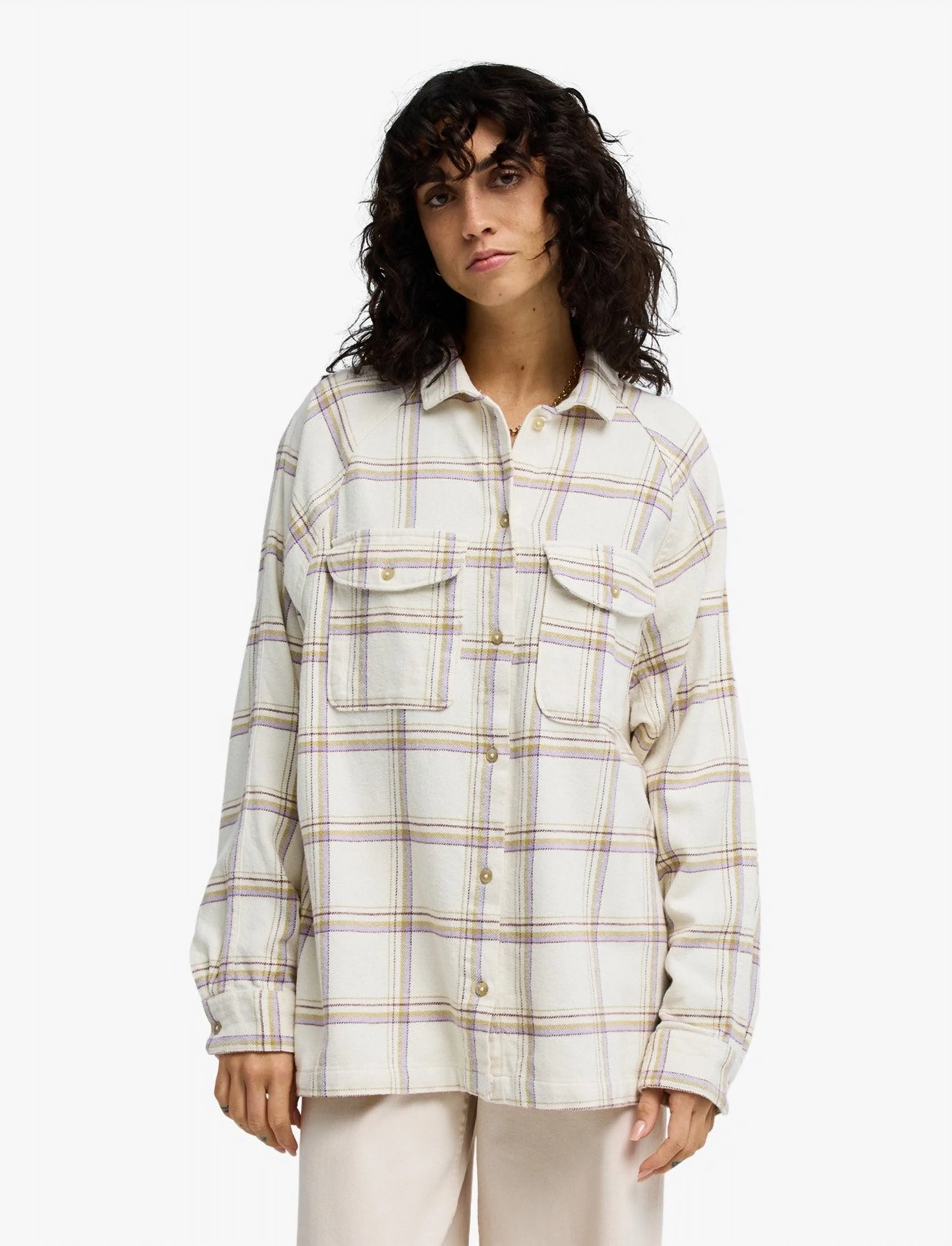 Billabong Coastal Breeze Ls Wvn, M, White, Sports Overdele & T-shirts > Sport Shirts, Dame