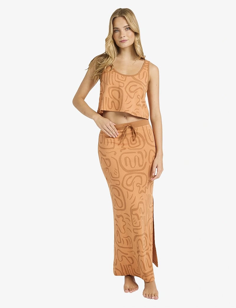 Billabong - EMBERS KNIT MIDI SKIRT - robes & jupes - tangerine - 0