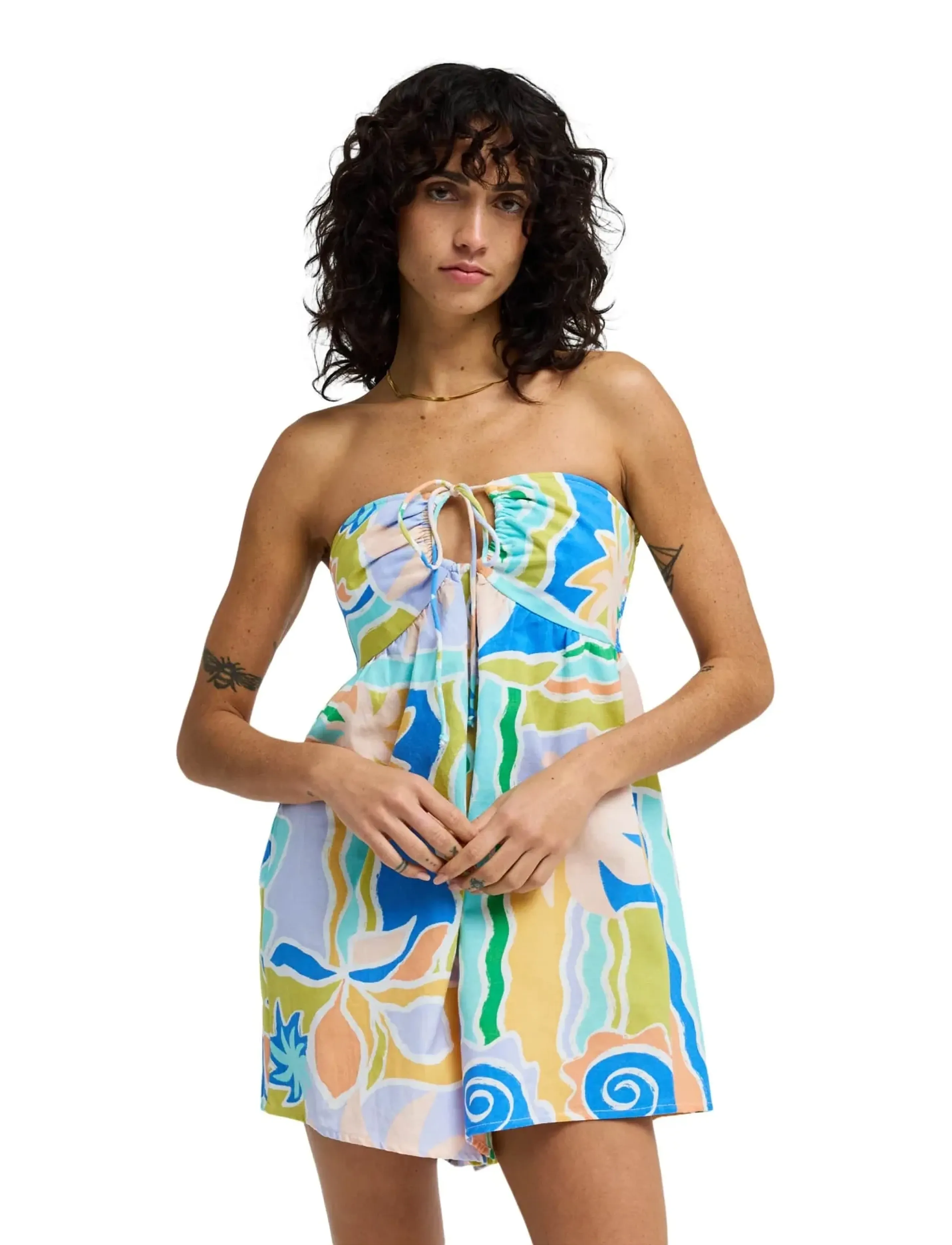 Billabong So Groovy Romper, Kvinder, Stropløs Romper, Multi/mønstret, Str: M