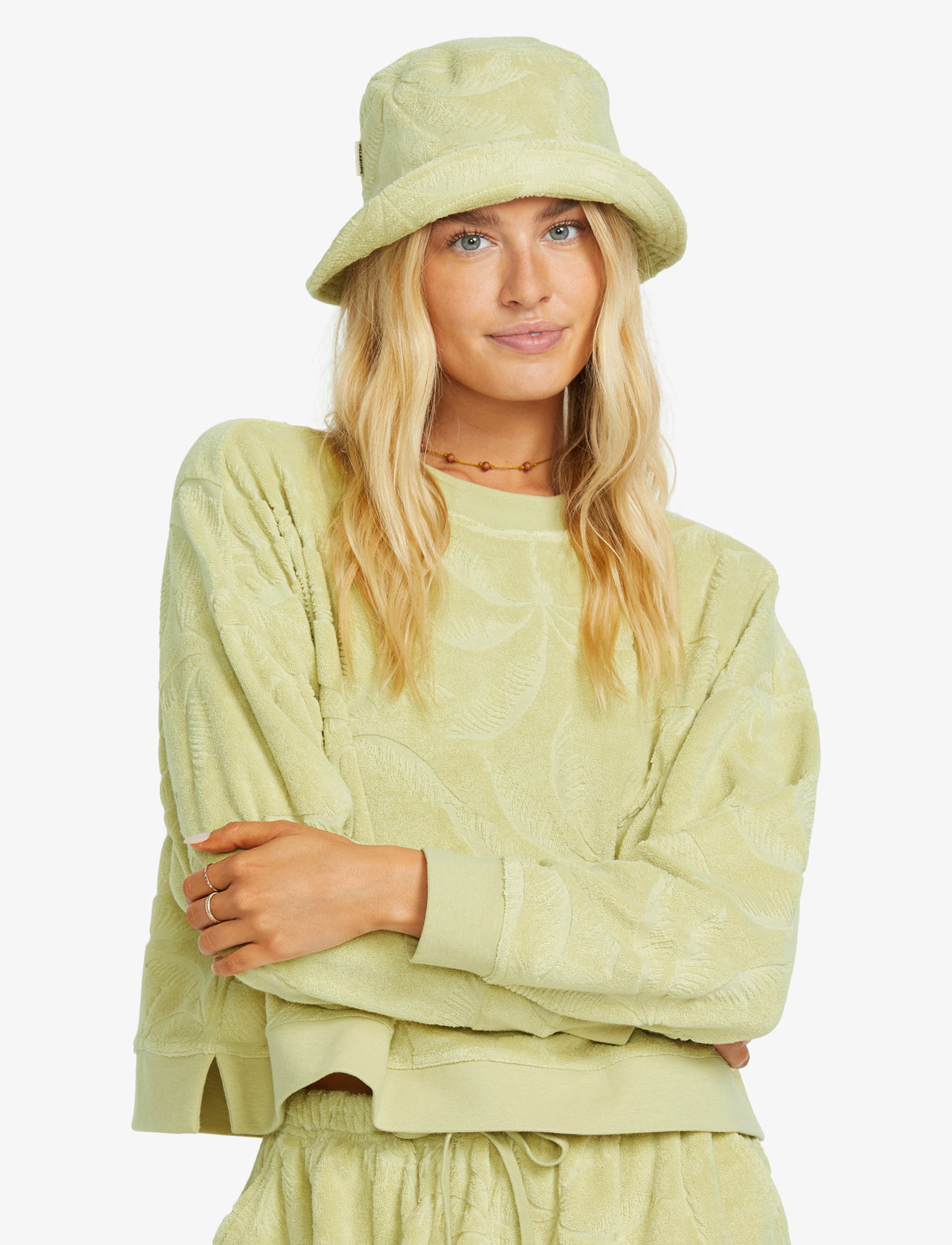 Billabong Jacquard Beach Bucket, One Size, Yellow, Hovedbeklædning > Spandhatte, Dame