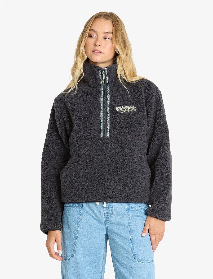 Billabong - HORIZON SHERPA MOCK NECK - oberteile - black sands - 0