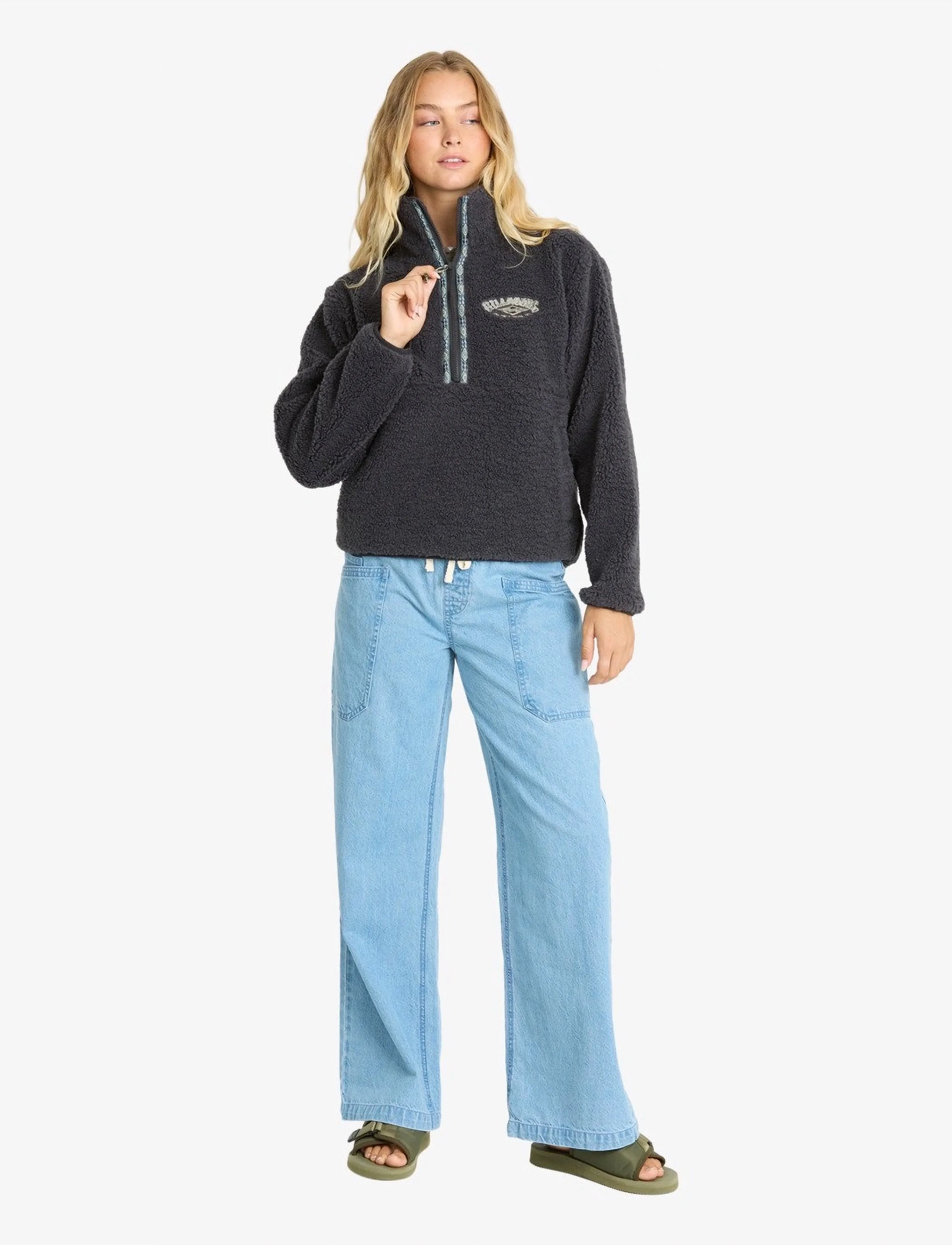 Billabong - HORIZON SHERPA MOCK NECK - oberteile - black sands - 4