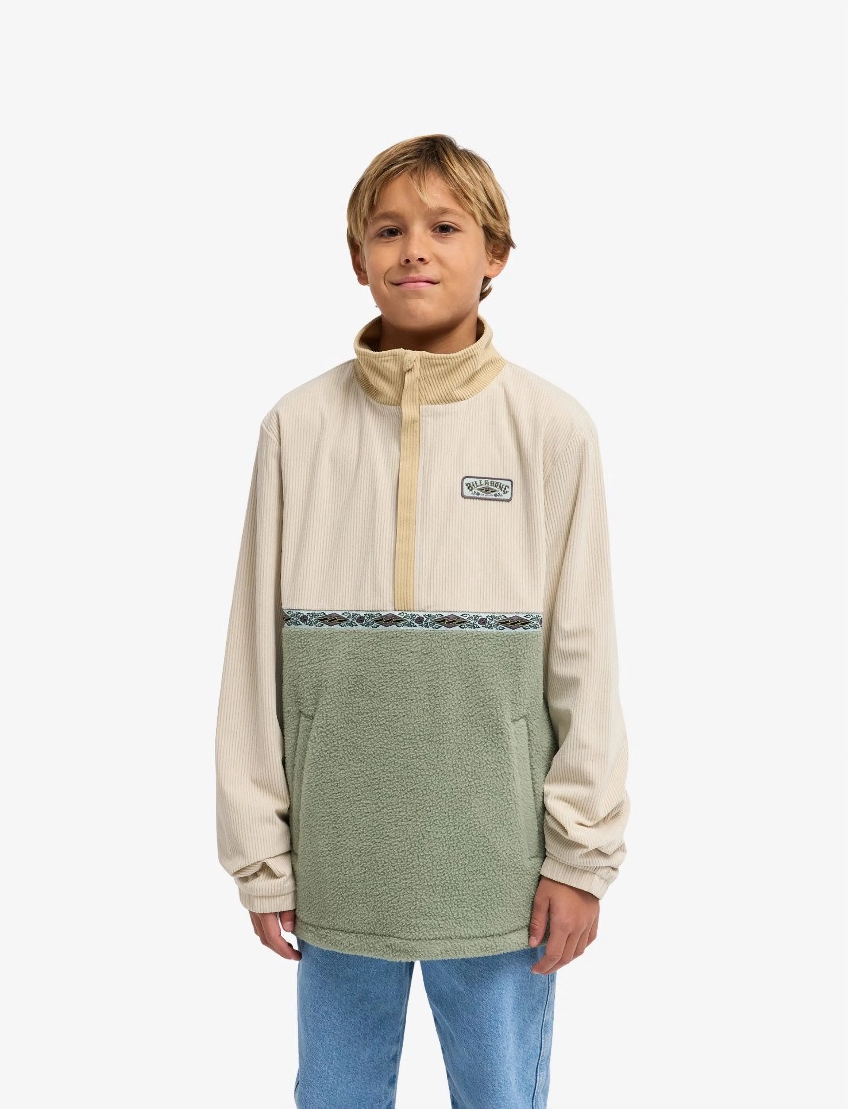 Billabong Space Lobster Y, Halv Lynlås Fleece Trøje, Multi/mønstret, Str: 176