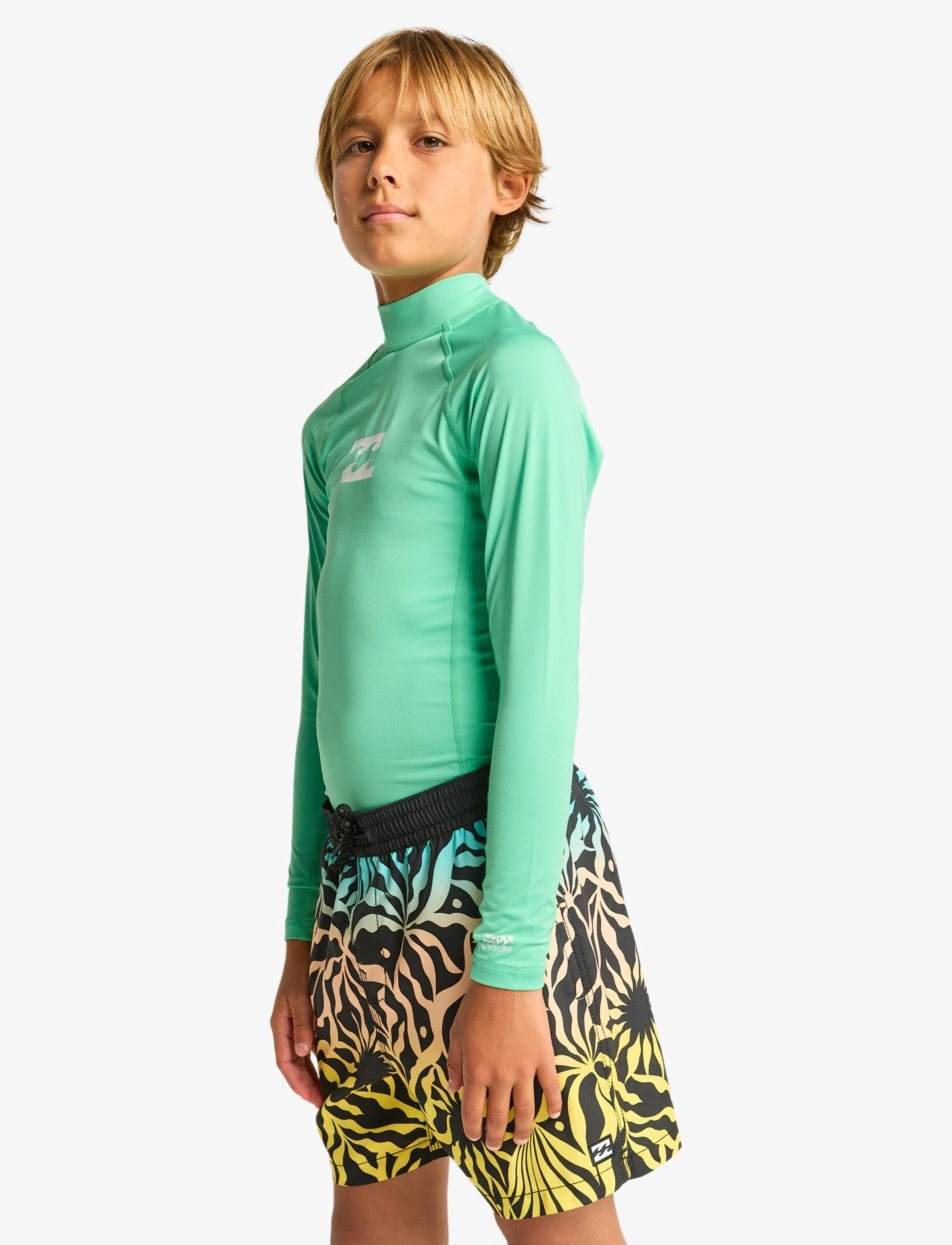 Billabong - WAVES ALL DAY BOYS LS - swim tops - acid green - 4