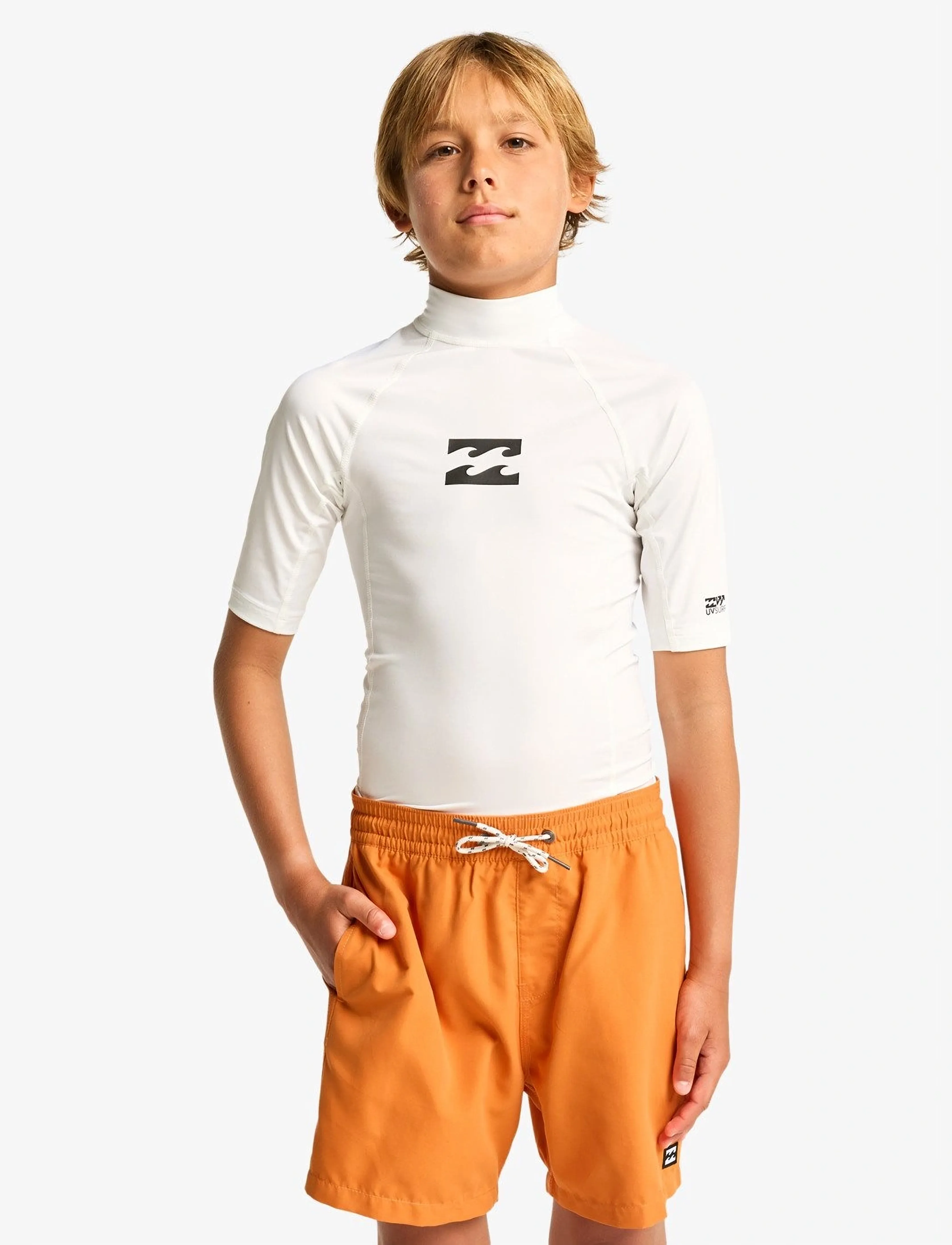 Billabong Waves All Day Boys Ss, M, T-shirts, Weiß - Short-sleeved, Kinder