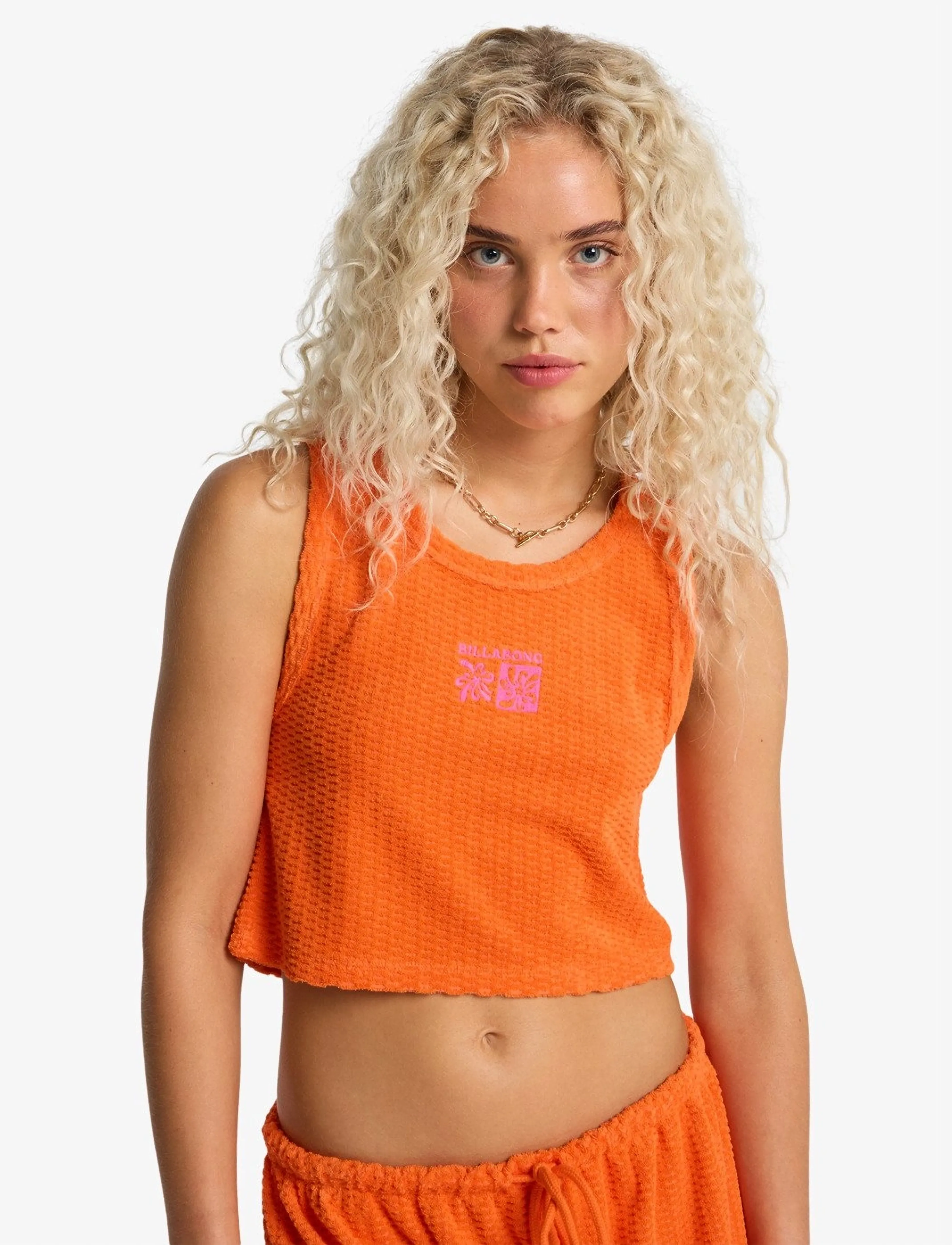 Billabong Good Vibes Tank, XL, Orange, Sport Crop Overdele > Sport Sleeveless Crop Overdele, Dame