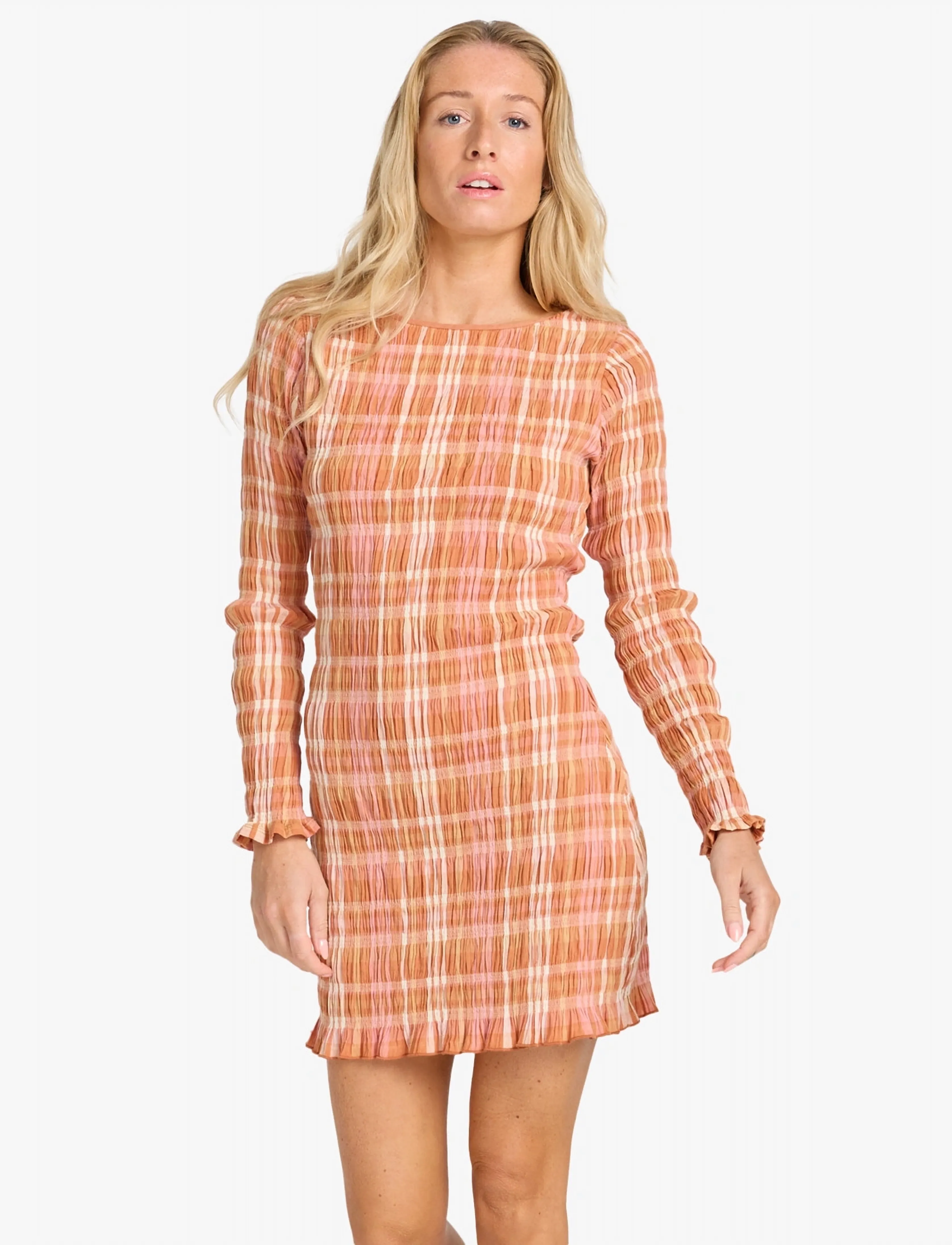 Billabong CHECK ME OUT LS - Klänningar - SUNBURNT / orange