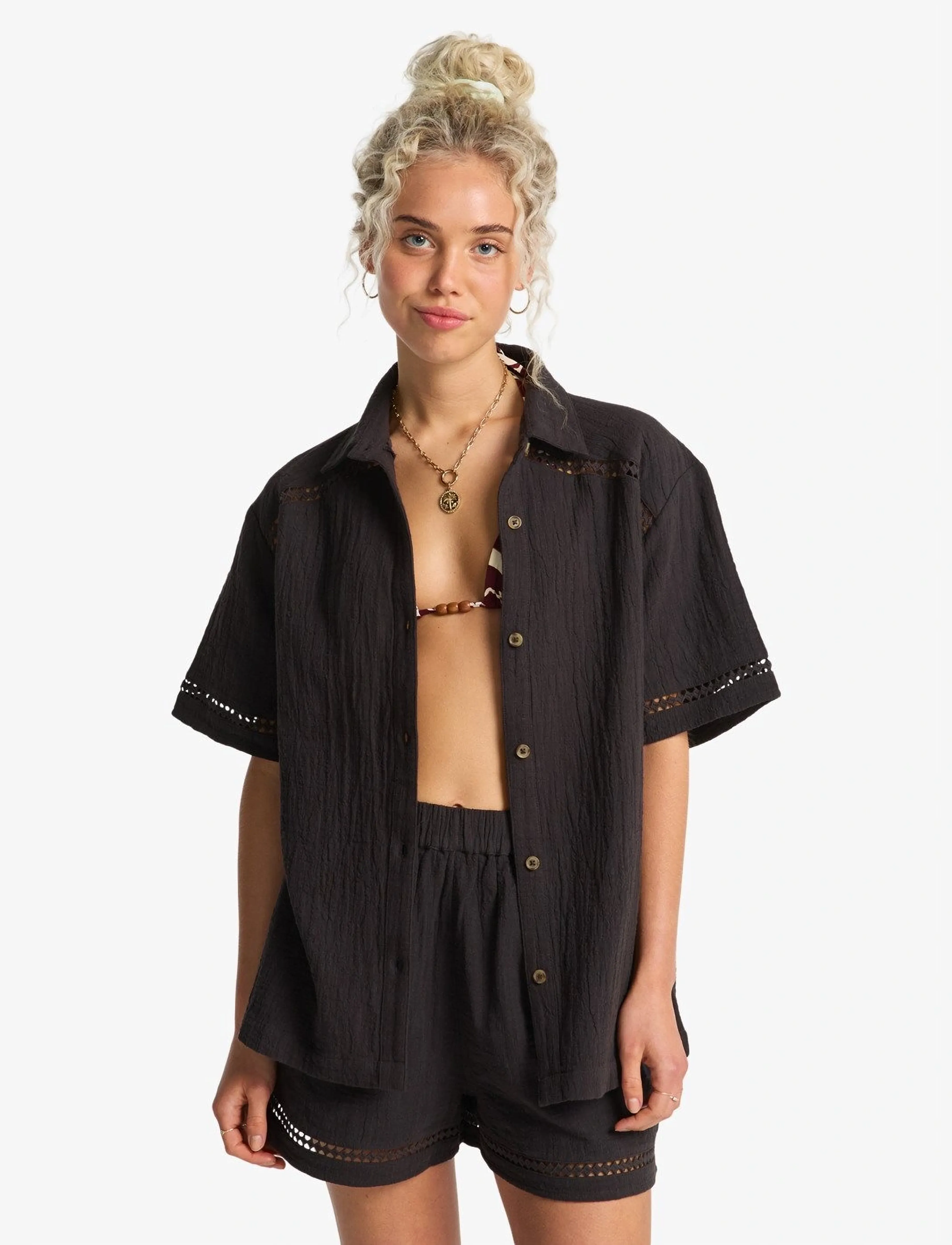 Billabong Summers End Shirt, XL, Black, Sports Overdele & T-shirts > Sport Shirts, Dame