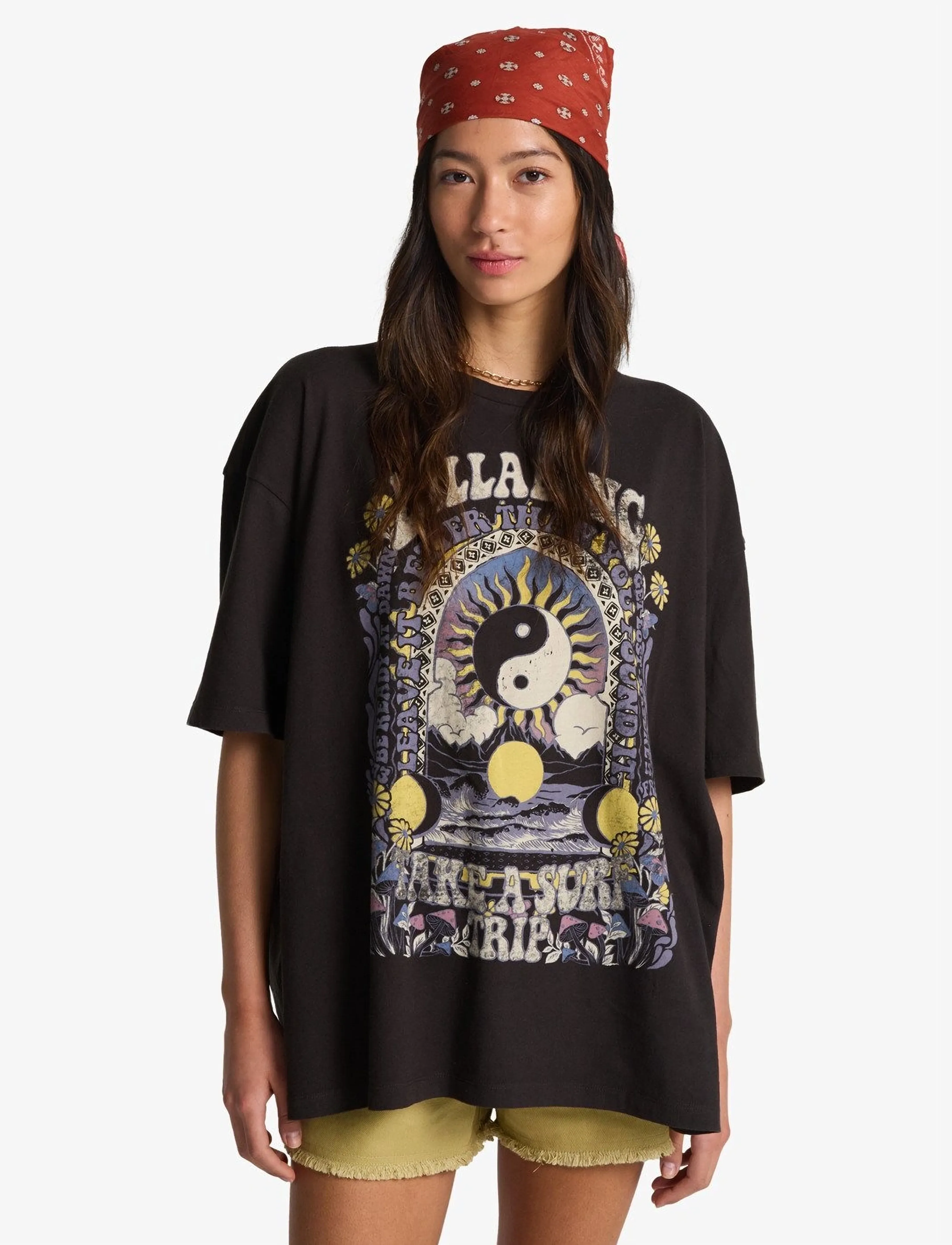 Billabong Surf Trip, Kvinder, Grafisk T-shirt, Sort, Str: XS