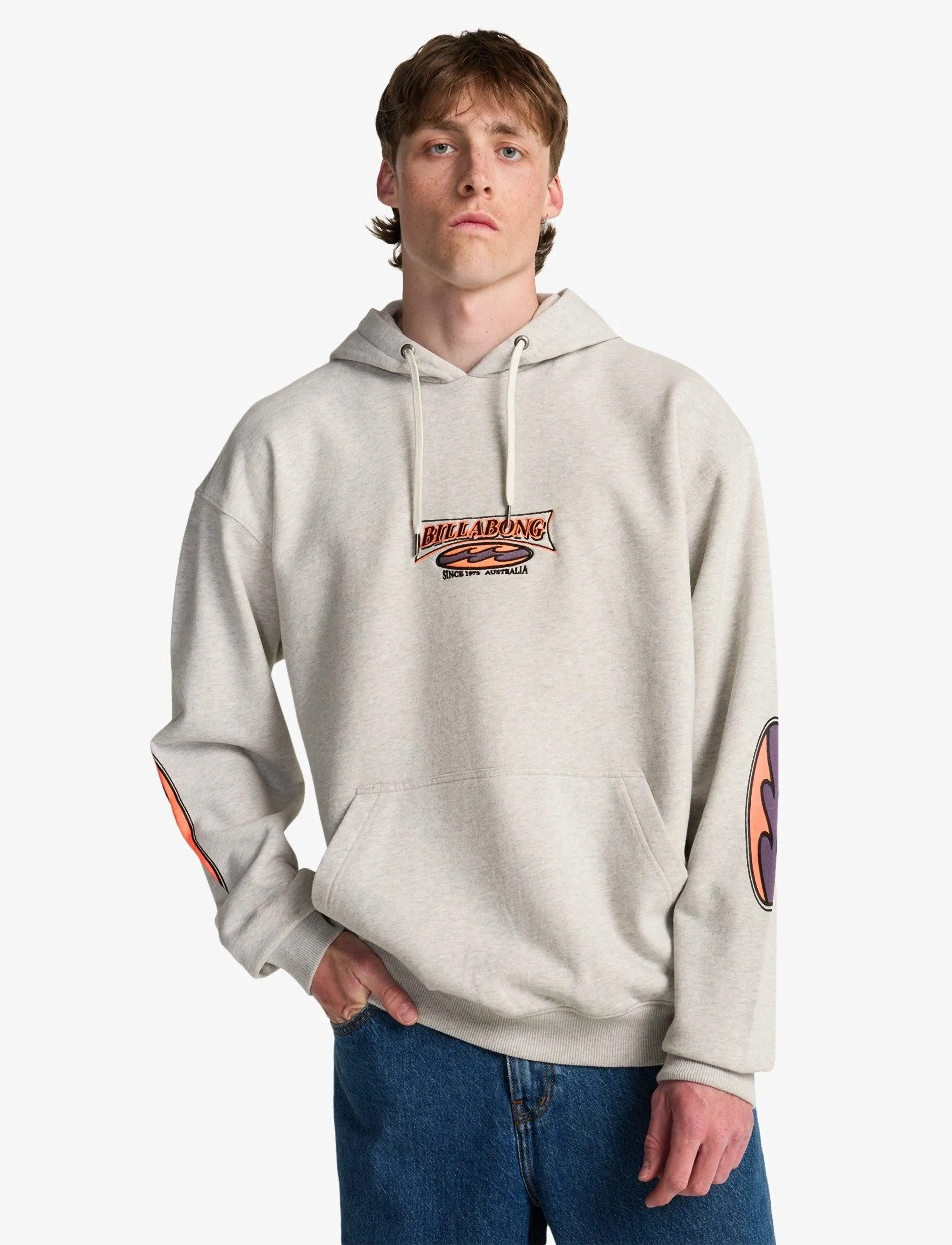 Billabong Burleigh Po, L, Grey, Sport Sweatshirts & Hoodies > Sport Hoodies, Herre