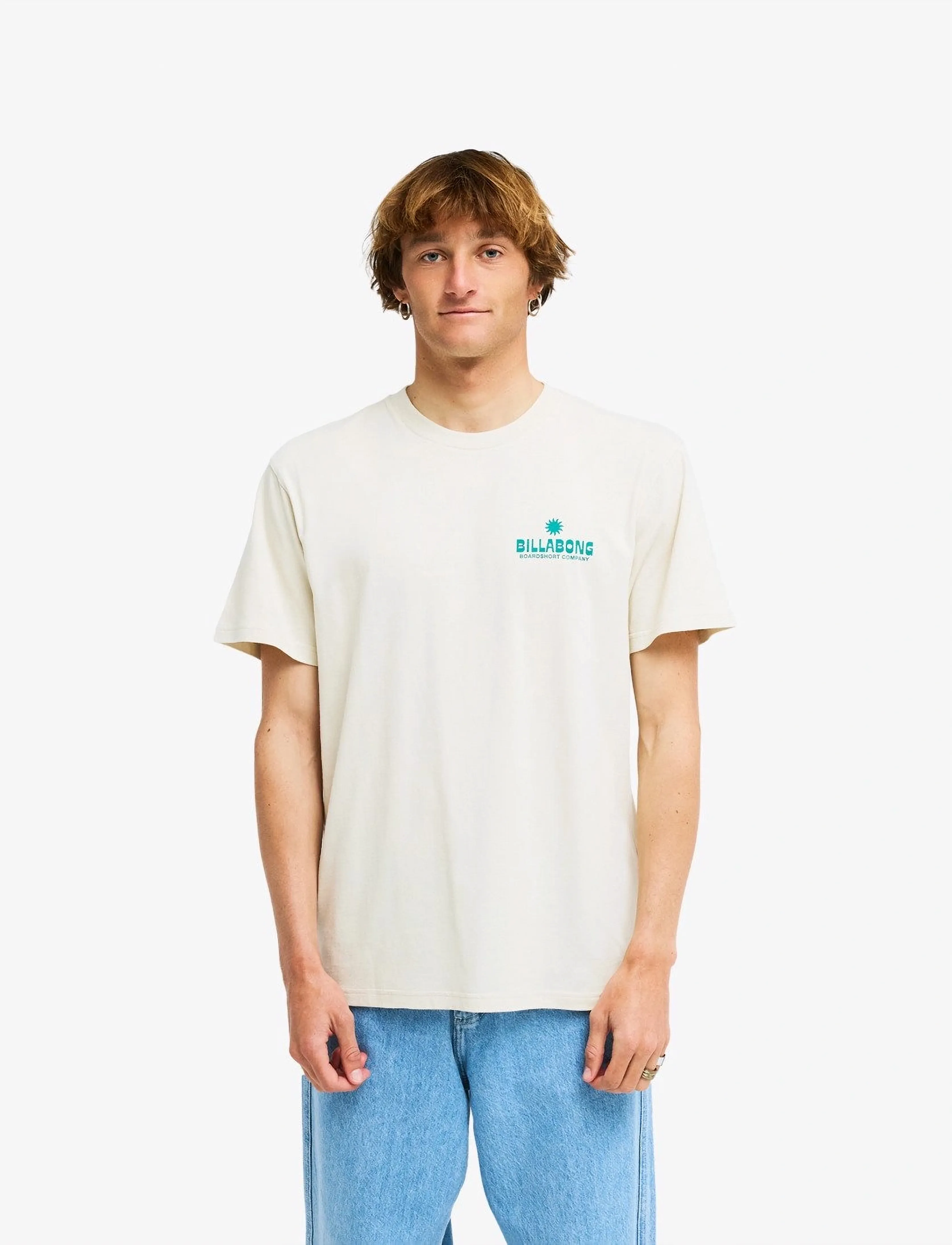 Billabong Glance Ss, L, T-shirts, Creme - Short-sleeved, Männerswear