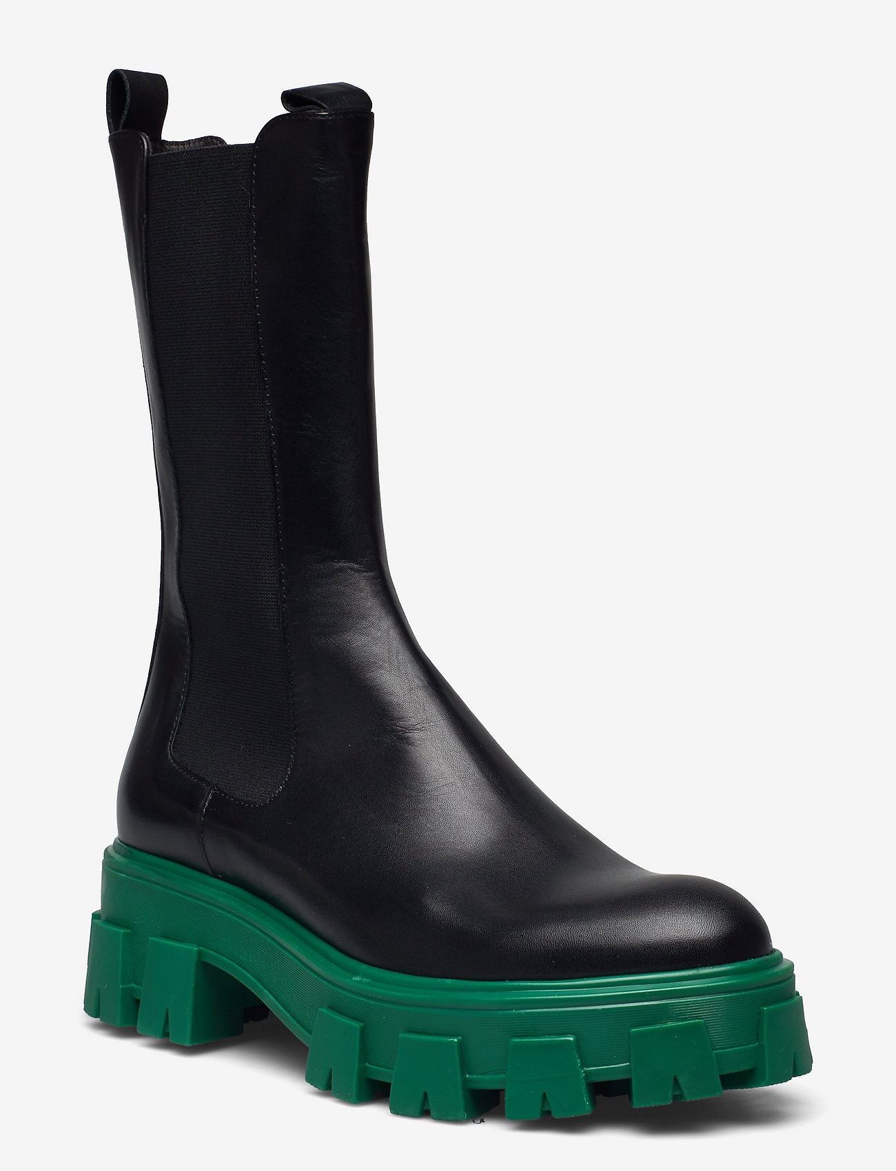 Boots A11351 - BLACK CALF/GREEN 806
