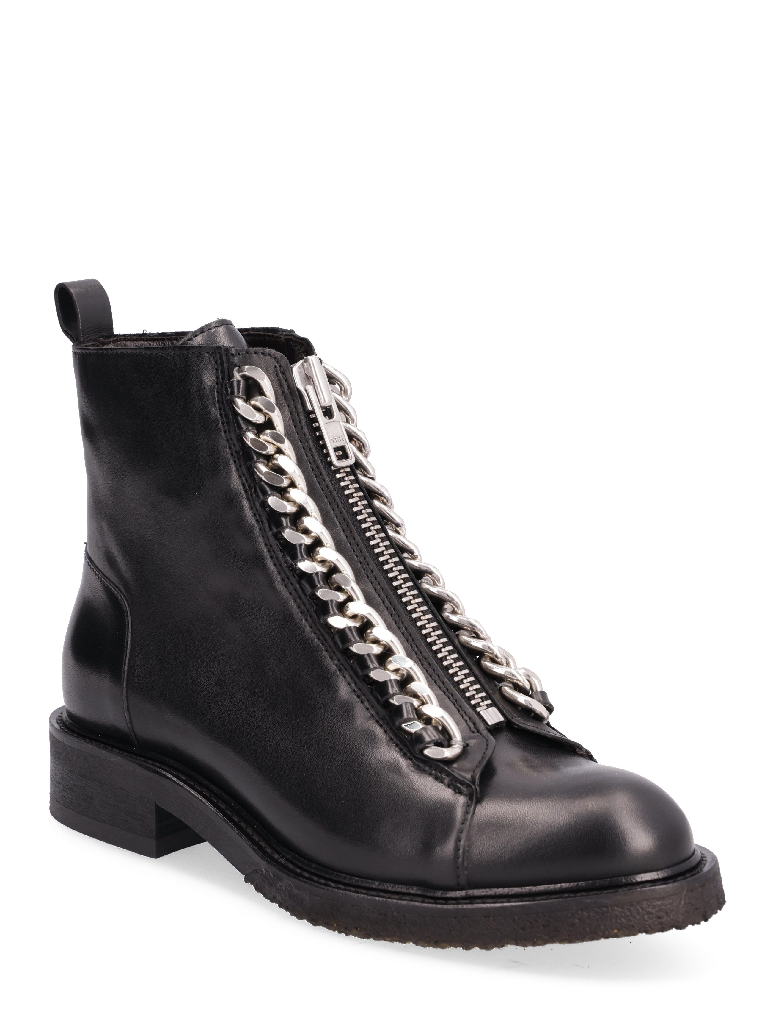 BLACK CALF/METAL SILVER 80