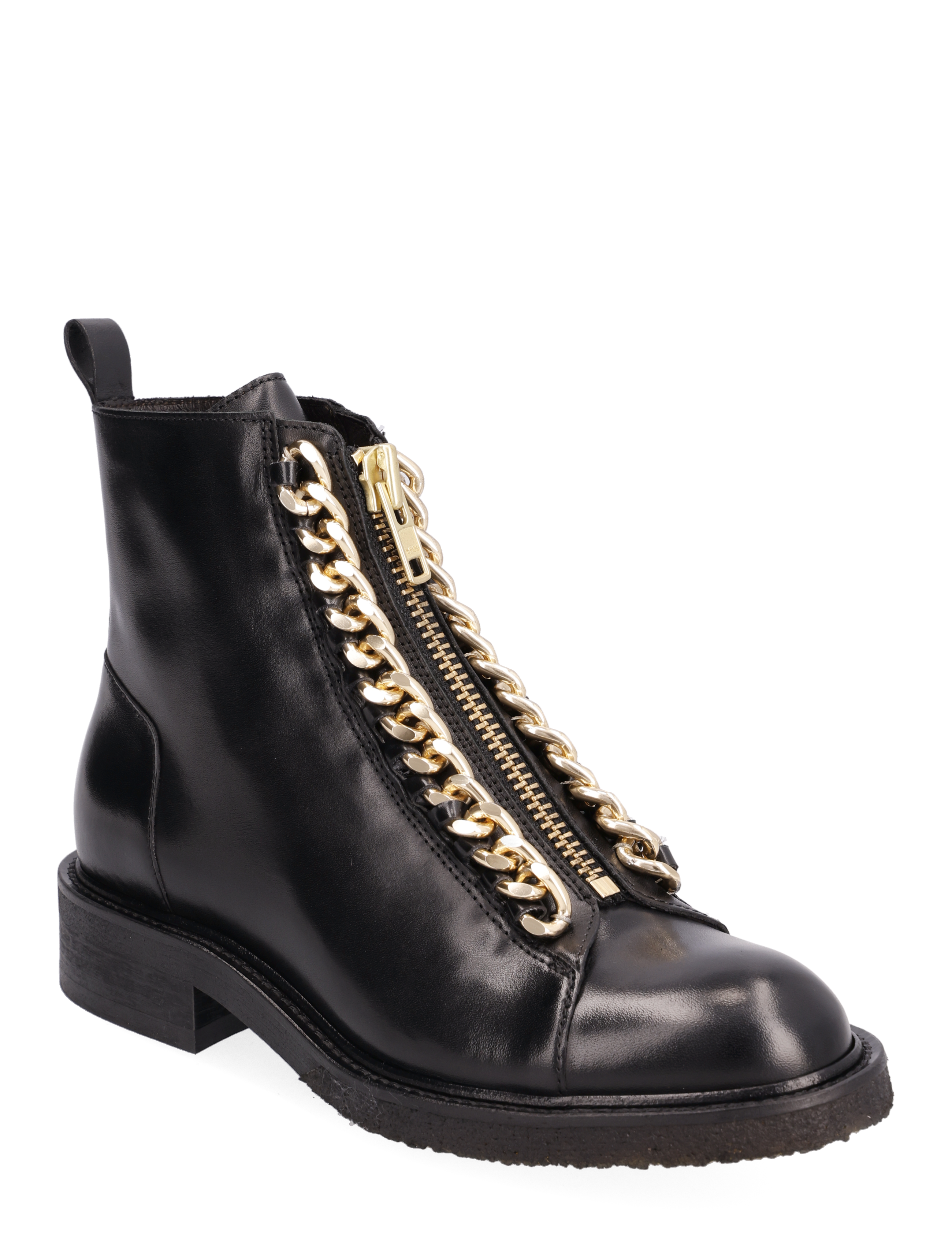 BLACK CALF/METAL GOLD