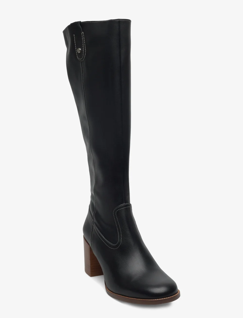 Billi Bi - Long boots X-wide - knähöga stövlar - black calf/lt. heel -x wid - 0