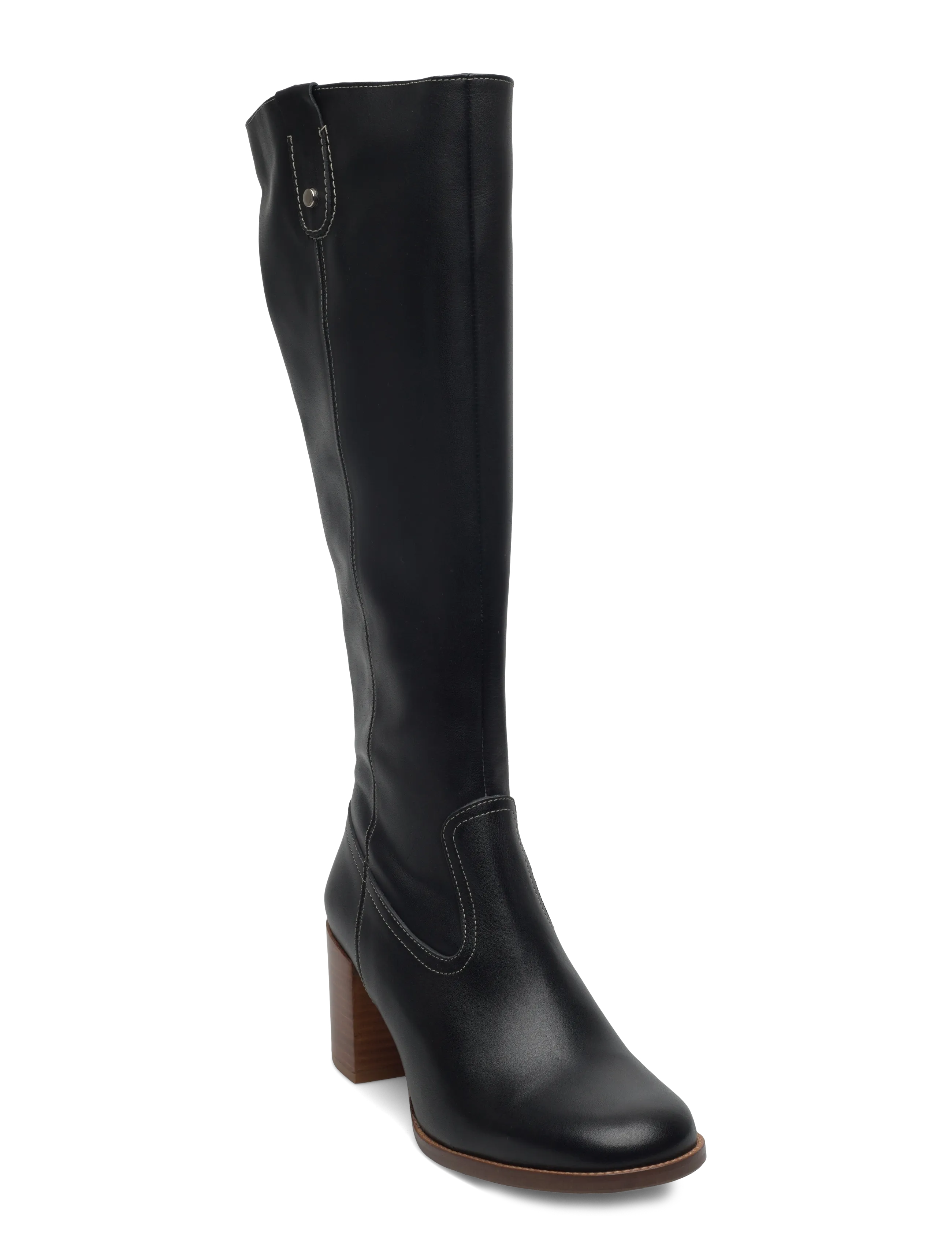 Billi Bi Long boots X-wide - Kniehohe Stiefel - BLACK CALF/LT. HEEL  -X WID / black