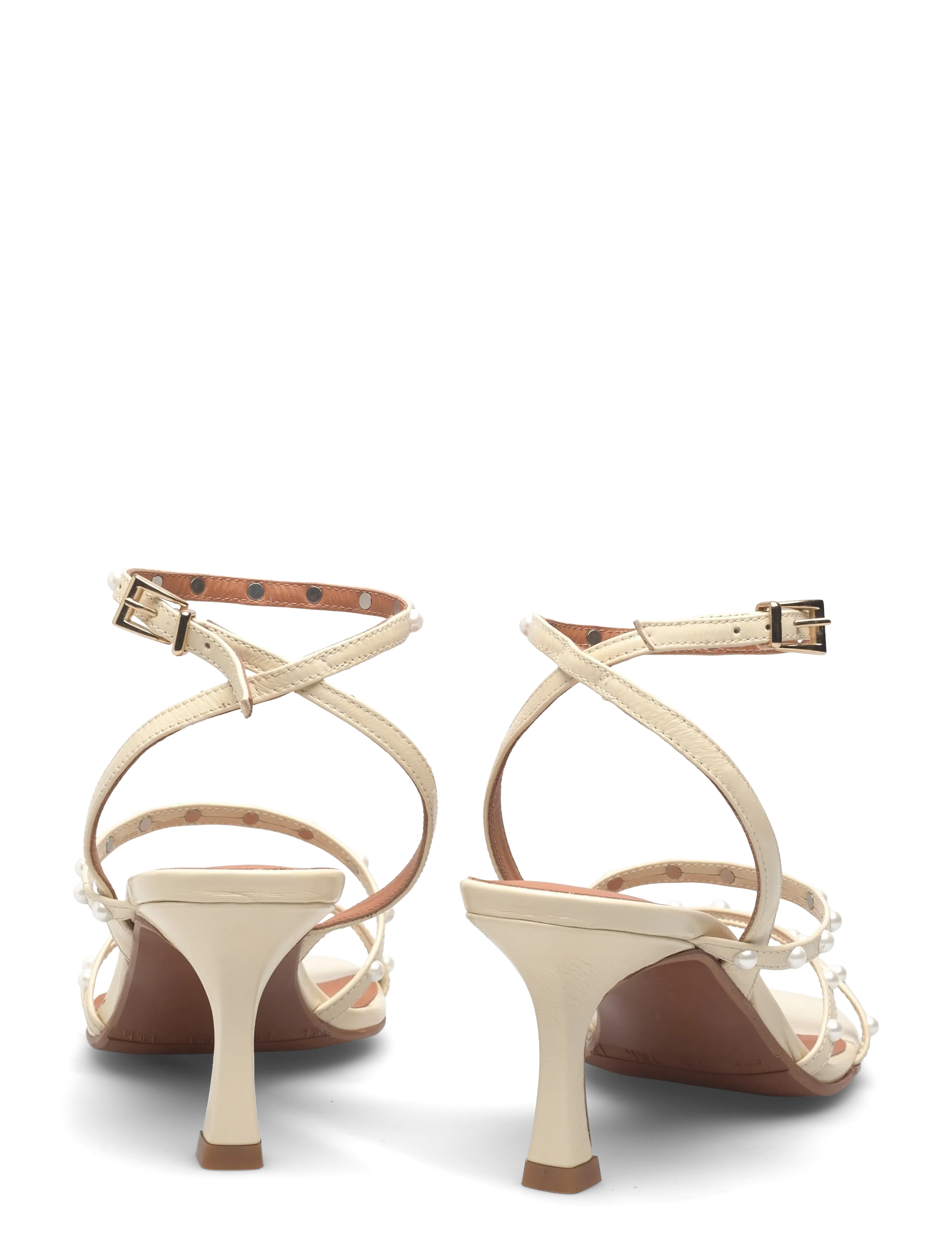 Billi Bi - Sandals - lahtised kontsakingad - off white naplack - 4