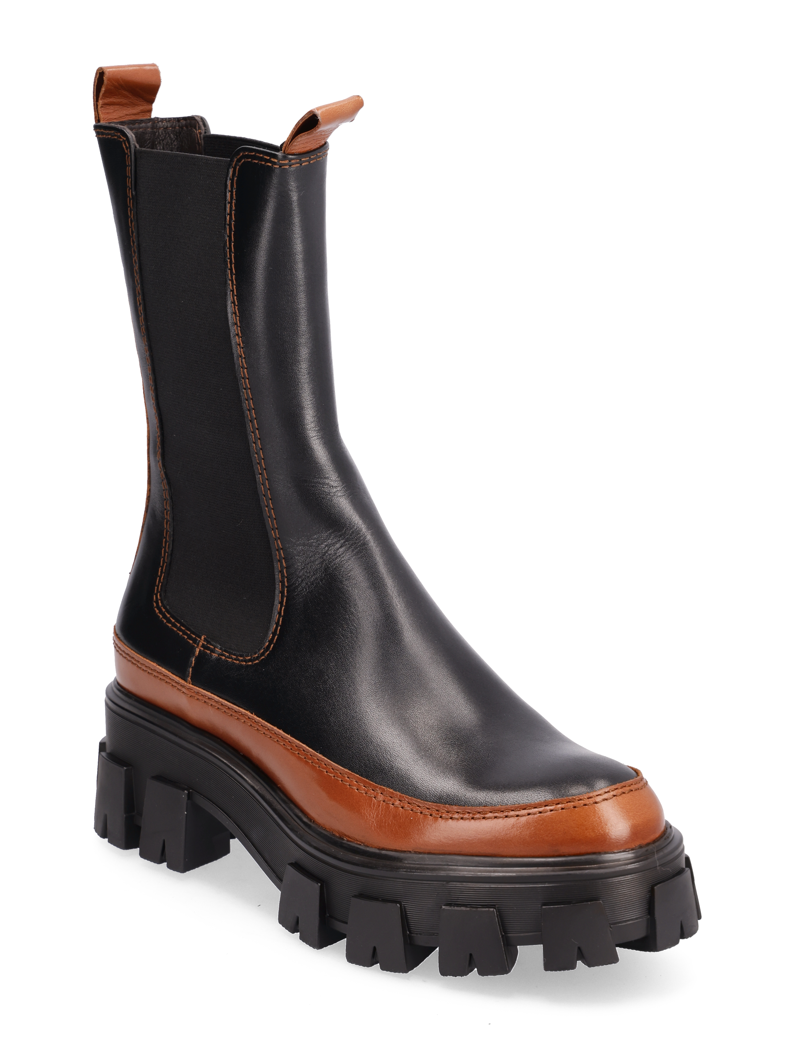 COGNAC/BLACK CALF
