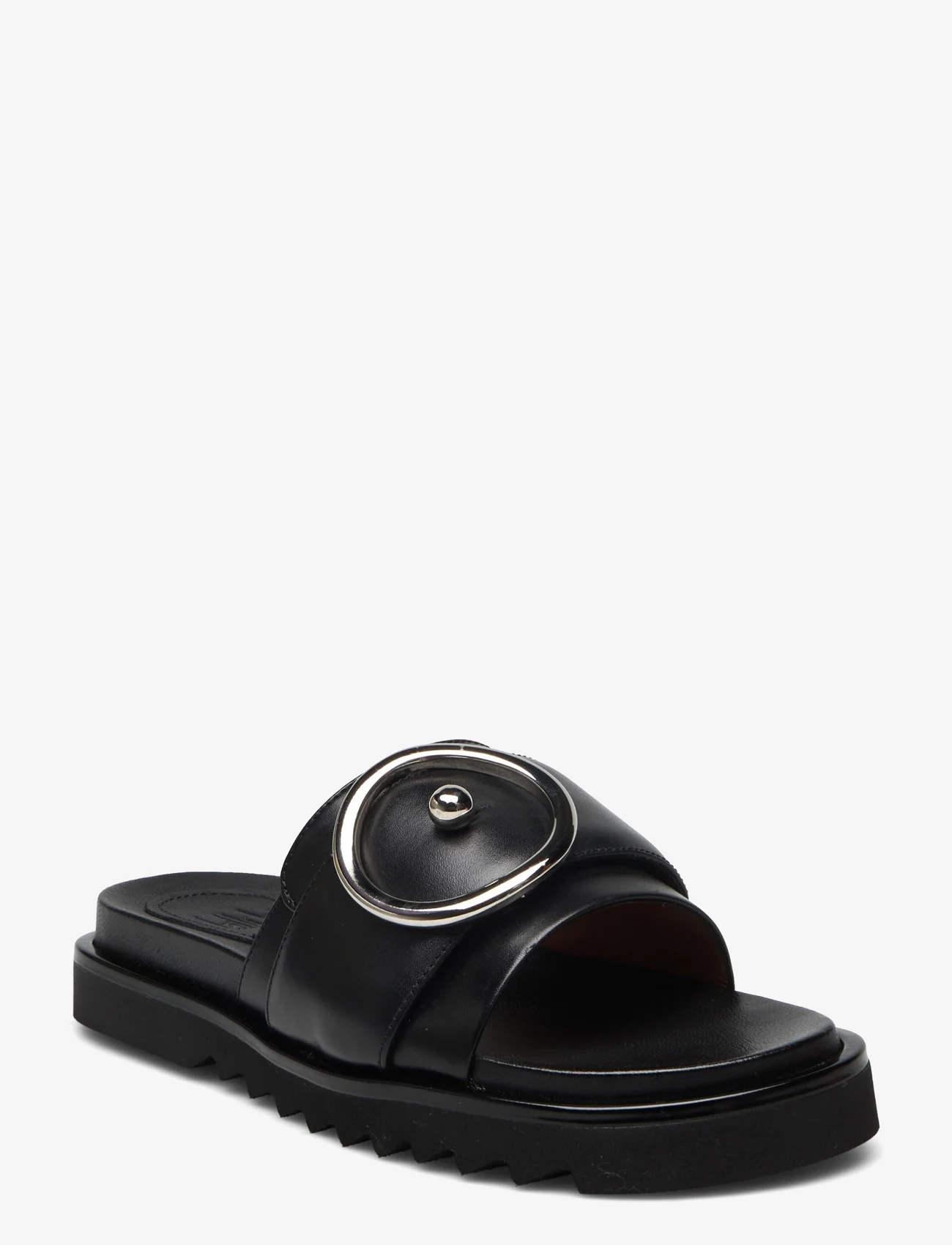 Billi Bi - A4106 - flat sandals - black calf/silver - 0