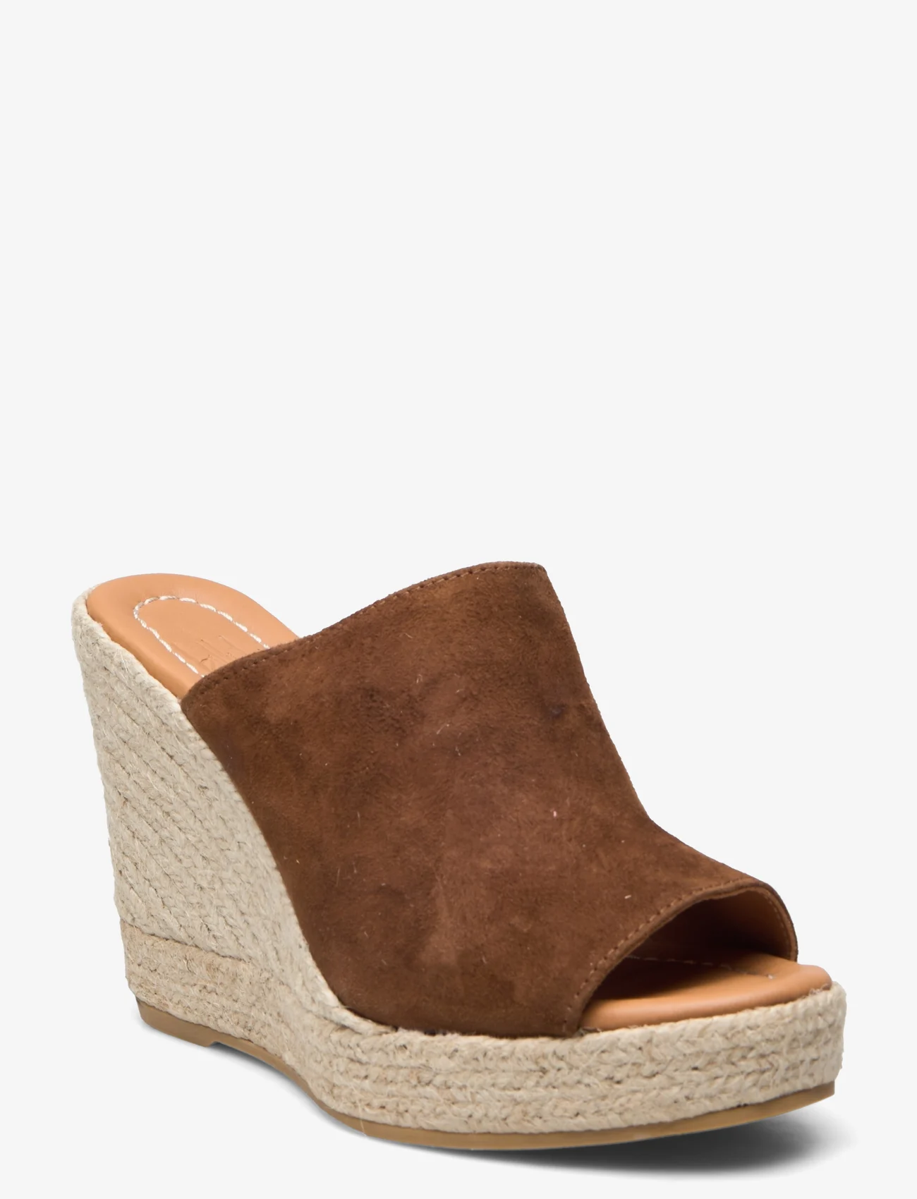 Billi Bi - A4455 - højhælede espadrillos - dark cognac suede - 0