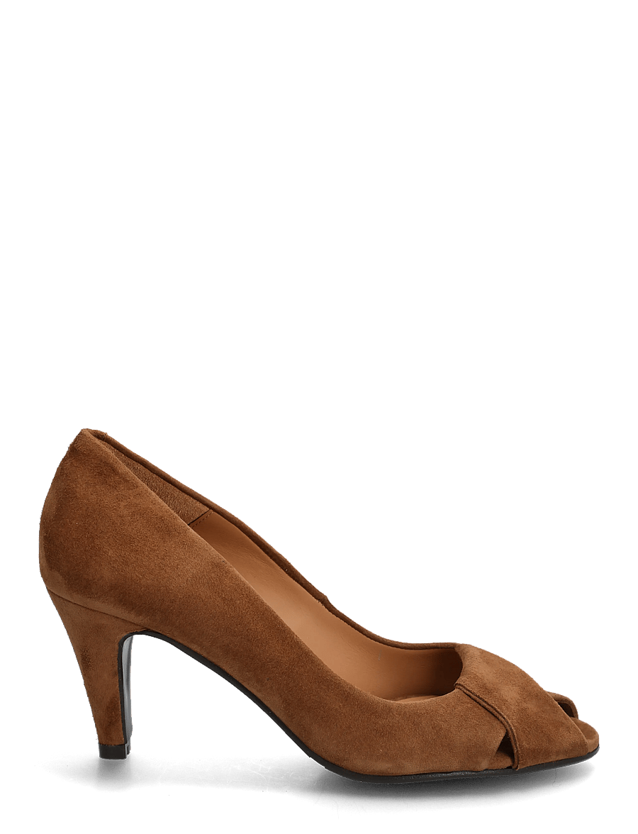 Billi Bi - Pumps - avatud varbaosaga kingad - dark cognac suede - 1