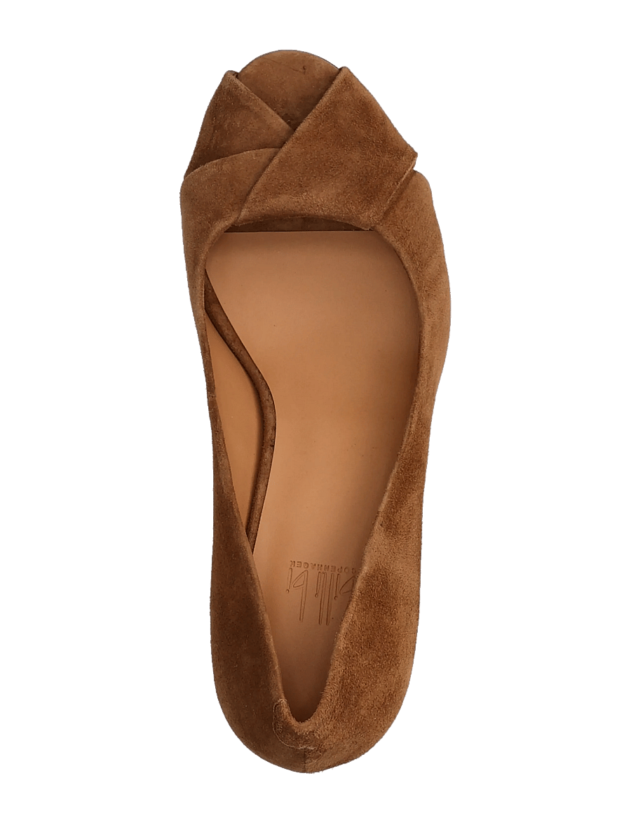 Billi Bi - Pumps - avatud varbaosaga kingad - dark cognac suede - 3