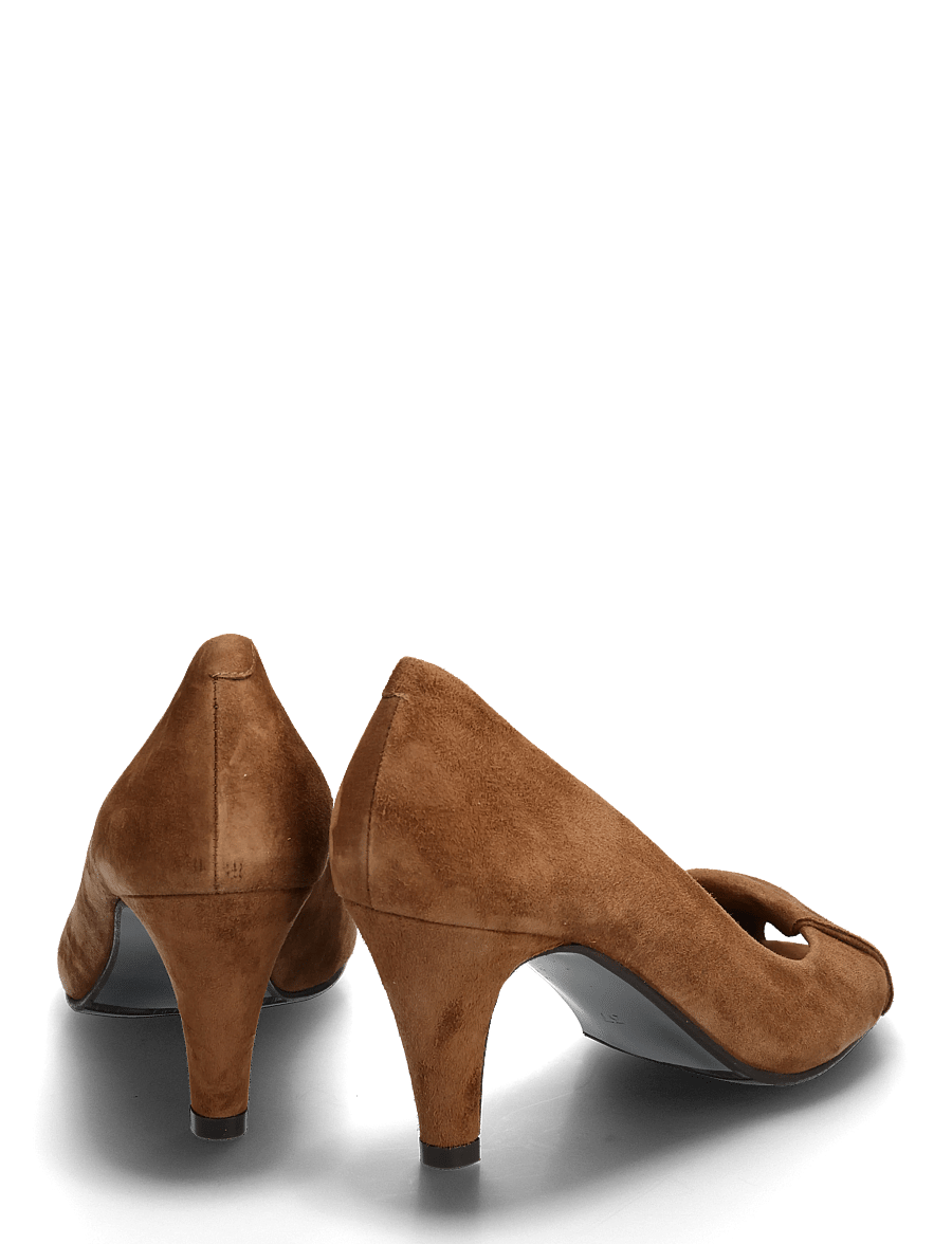 Billi Bi - Pumps - avatud varbaosaga kingad - dark cognac suede - 4