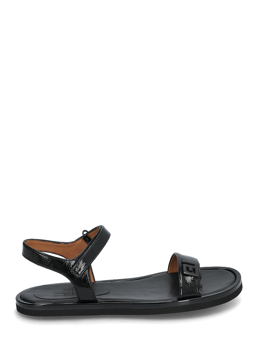 Billi Bi - Sandals - flache sandalen - black naplack/black metal - 1