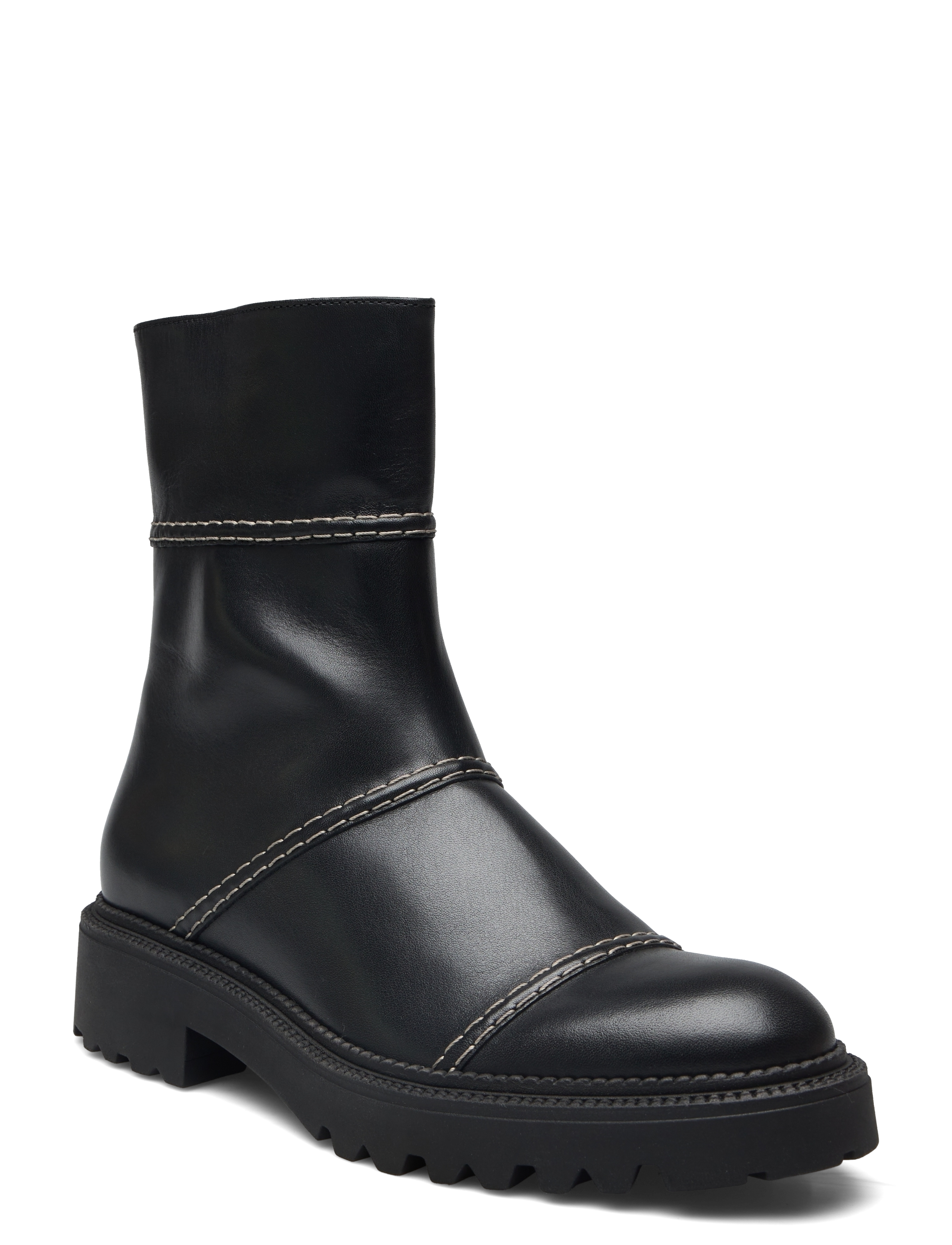 BLACK CALF/OFF WHITE ST.