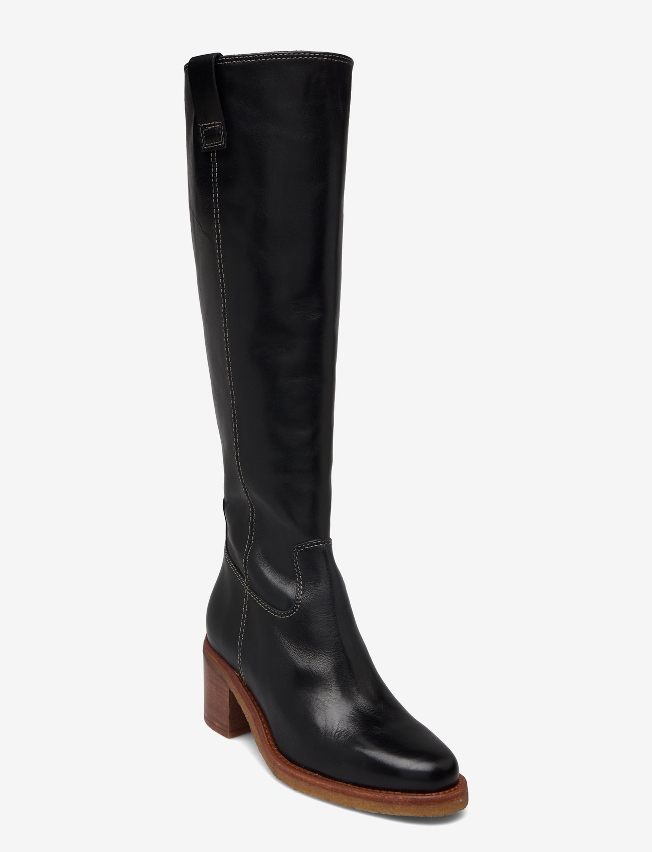 Billi Bi - Long Boots - langskaftede støvler - black calf/light sole - 0