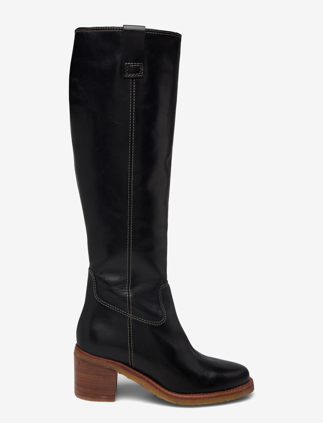 Billi Bi - Long Boots - langskaftede støvler - black calf/light sole - 1