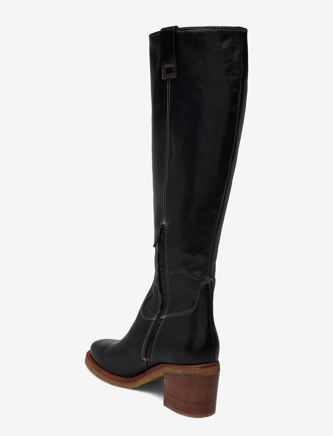 Billi Bi - Long Boots - langskaftede støvler - black calf/light sole - 2