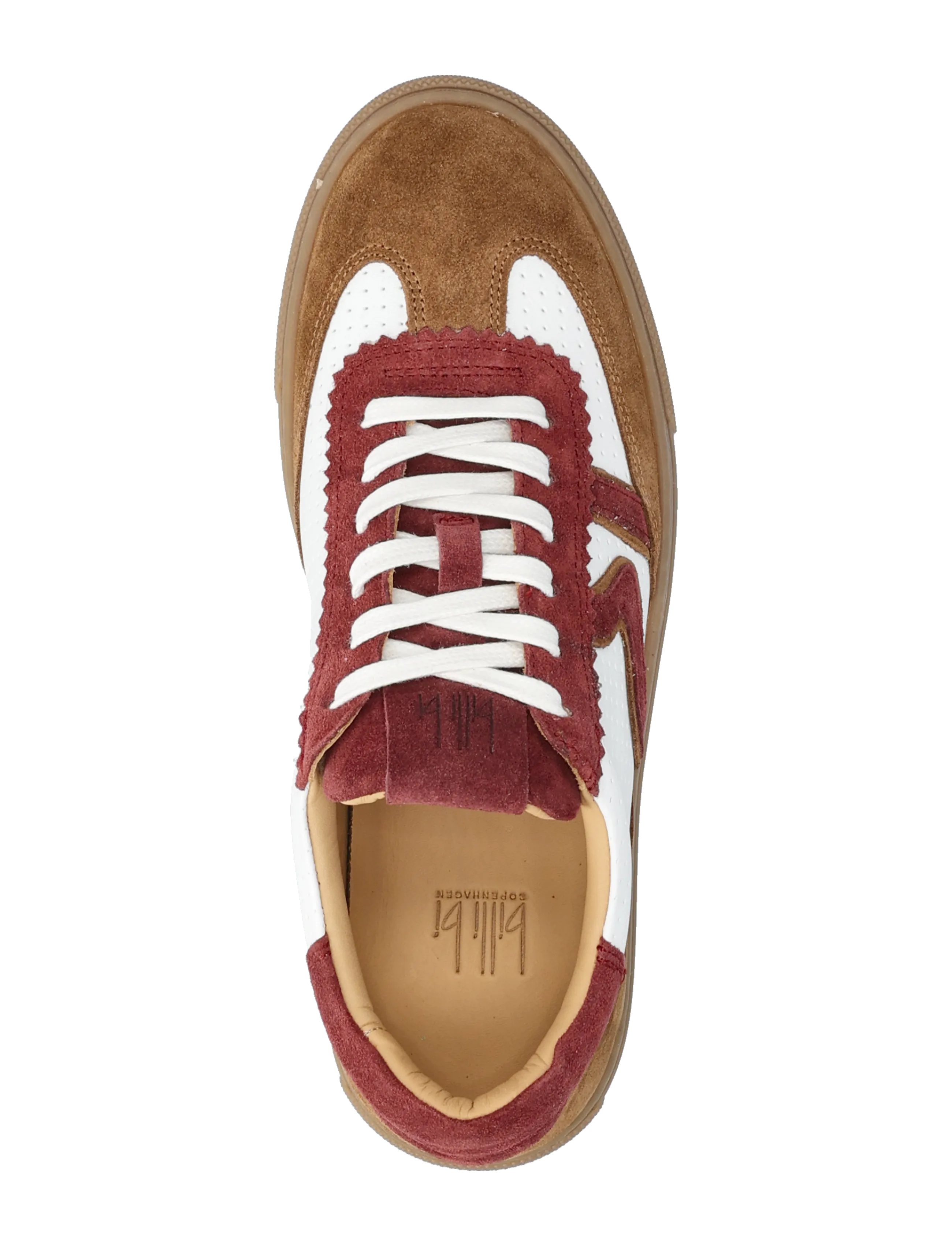 Billi Bi - Sport - lágir strigaskór - cognac/white/bordo comb. - 3