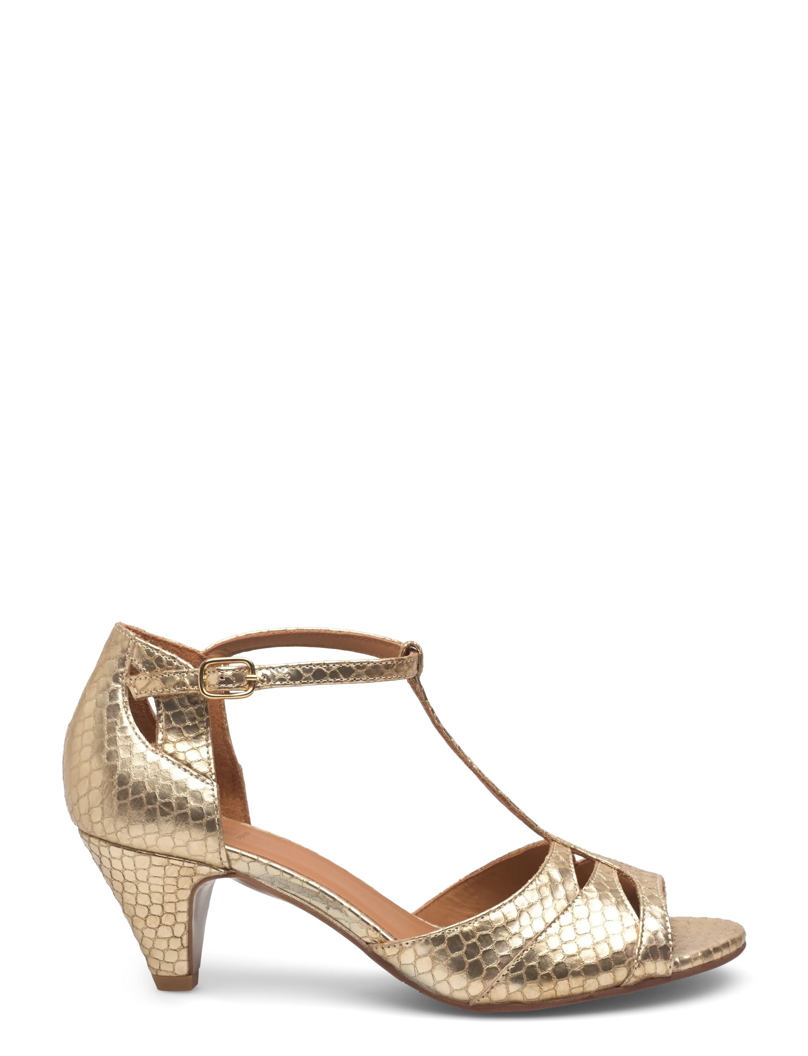 Billi Bi - Heeled sandals - bateliai atviru priekiu - gold berlino snake - 1