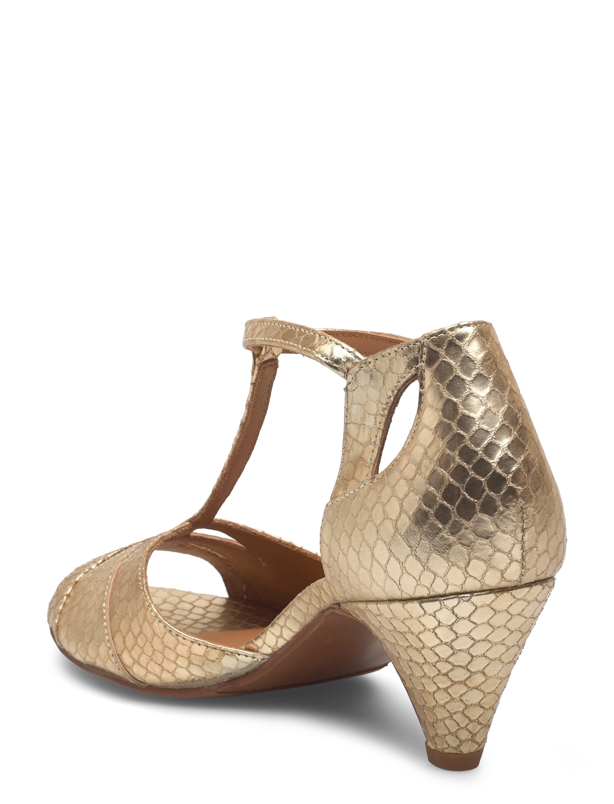 Billi Bi - Heeled sandals - bateliai atviru priekiu - gold berlino snake - 2