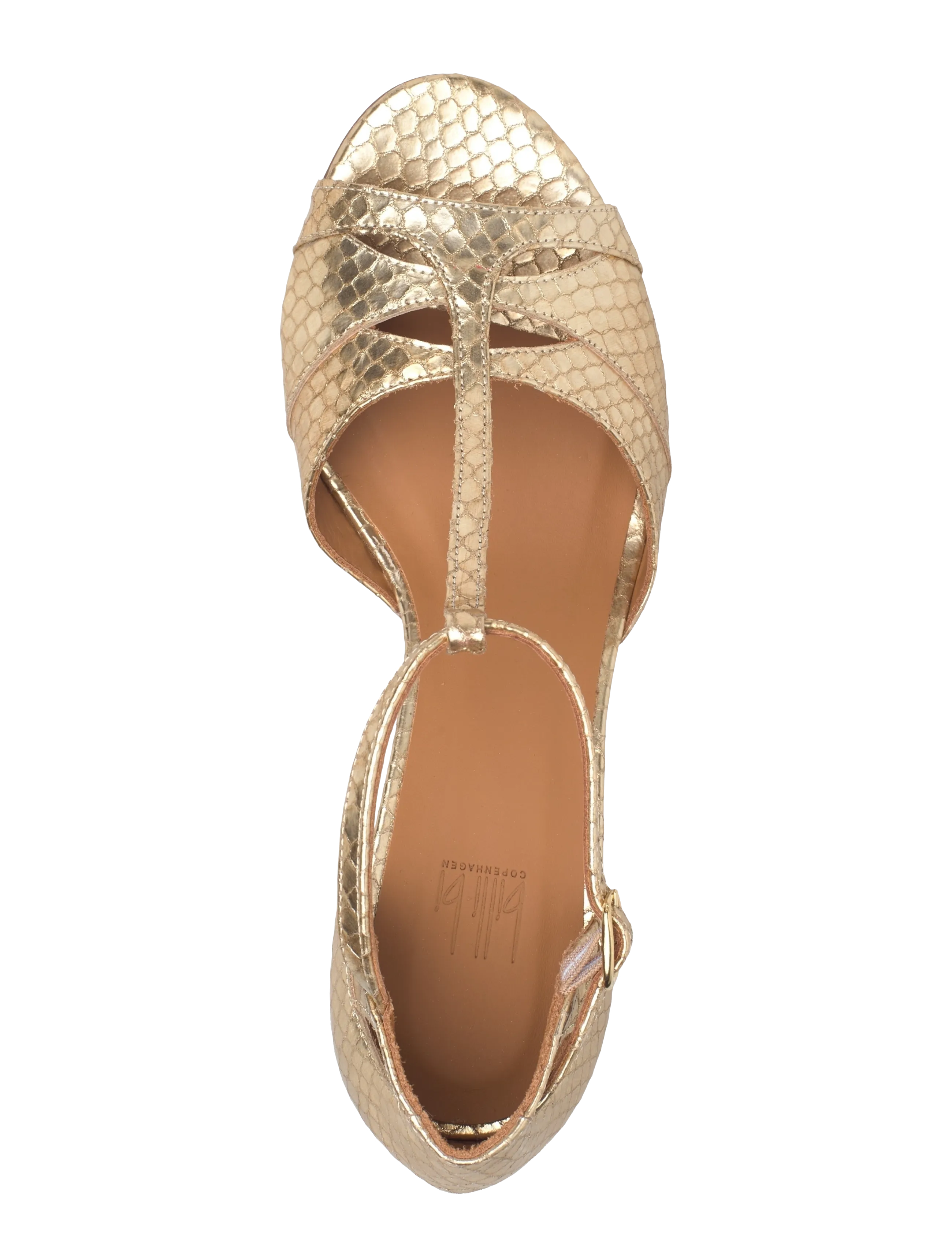 Billi Bi - Heeled sandals - bateliai atviru priekiu - gold berlino snake - 3