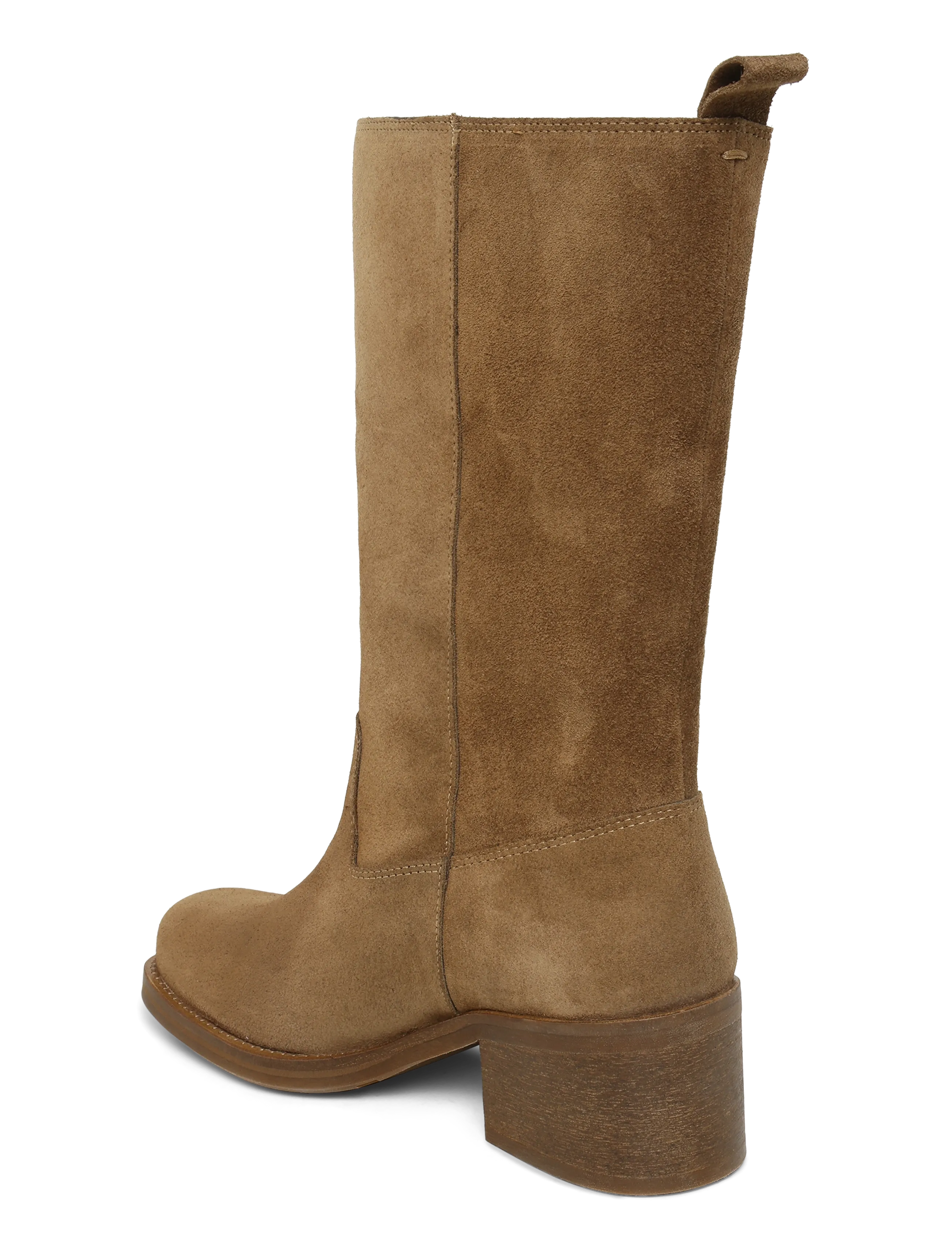 Billi Bi - Long Boots - kontsaga poolsaapad - tabac babysilk suede - 1