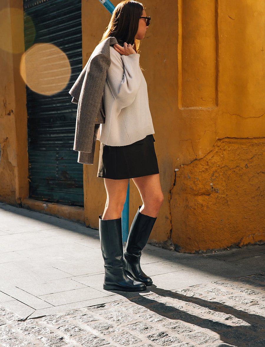 Billi Bi - Long Boots - knähöga stövlar - black calf - 0