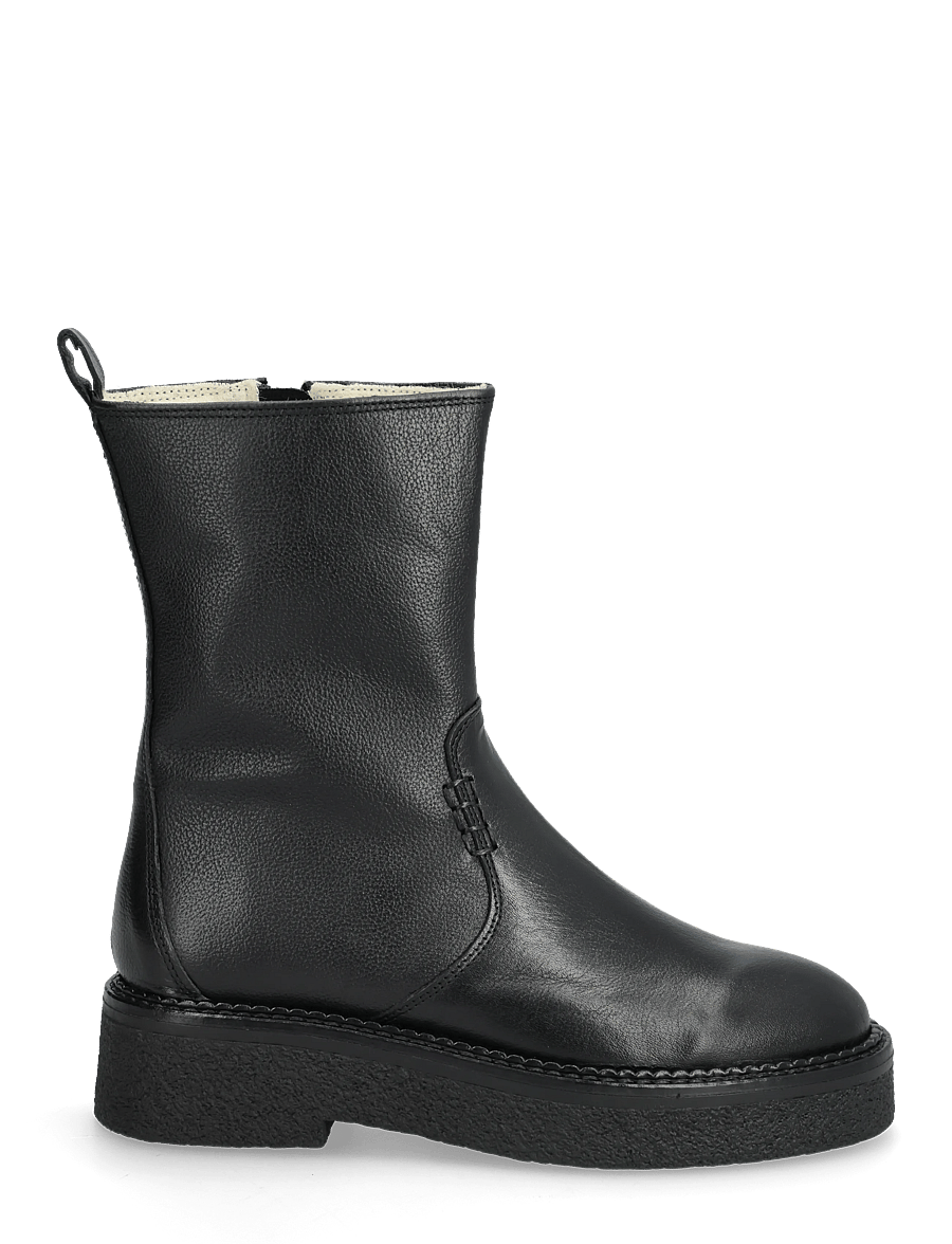 Billi Bi - Warm lining - platte enkellaarsjes - black gaucho calf - 1