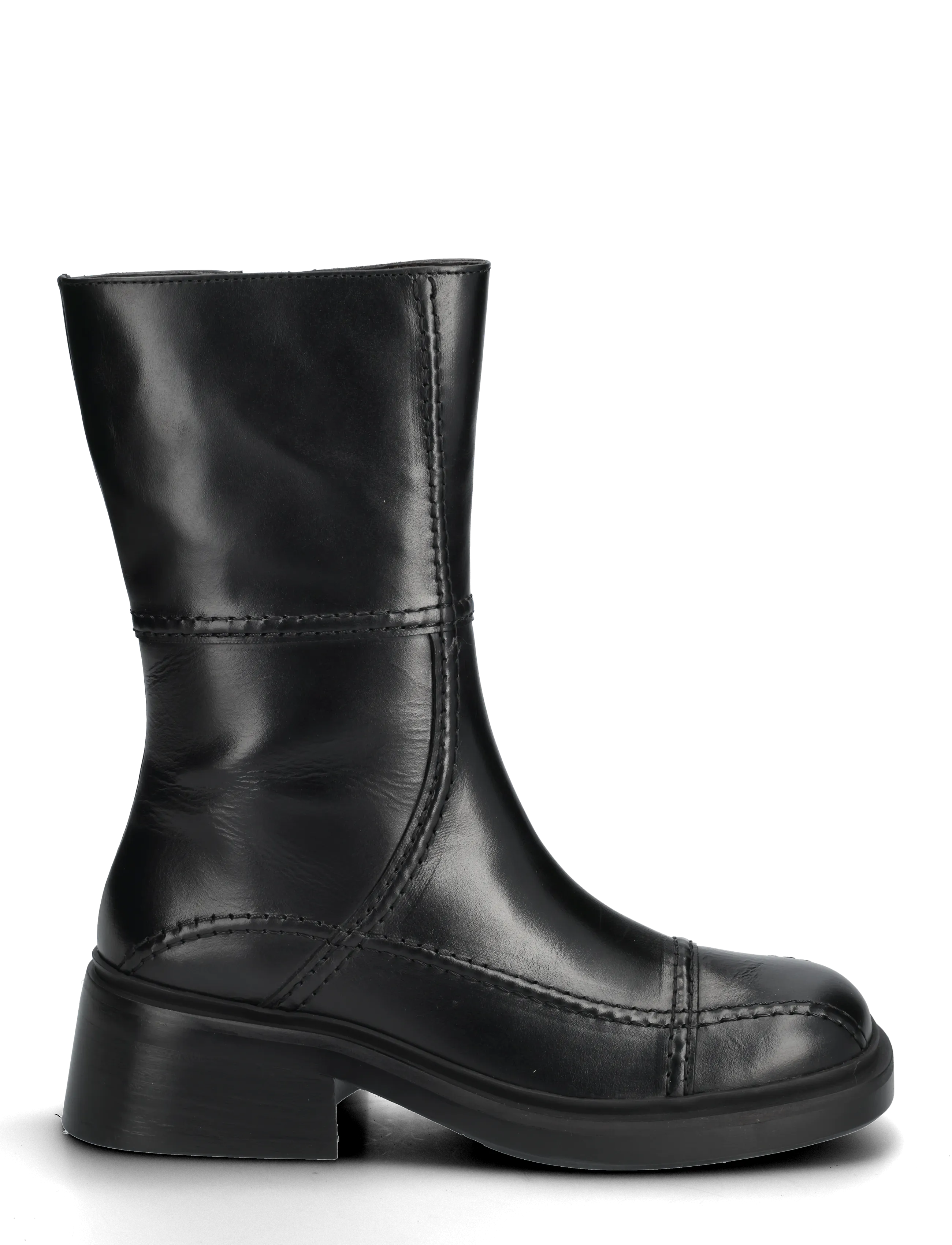 Billi Bi - Boots - høj hæl - black calf /bl.stitch - 1