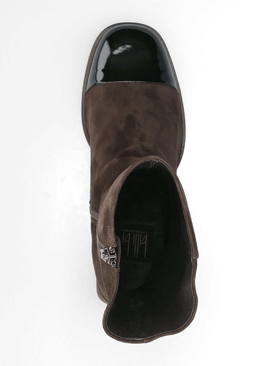 Billi Bi - Boots - stiefeletten mit absatz - black patent/t.moro suede - 3