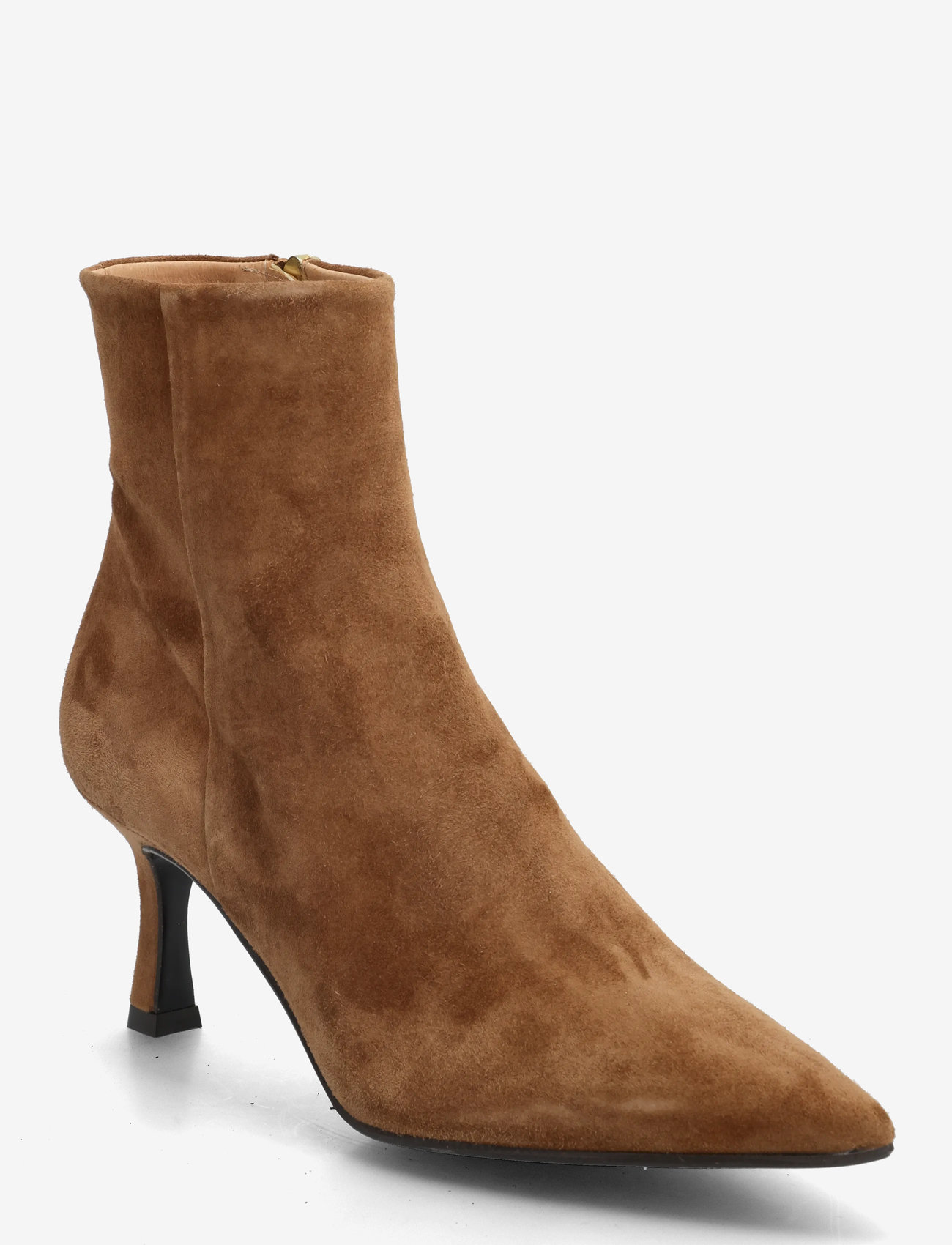Billi Bi - Booties - høj hæl - dark cognac  suede - 0